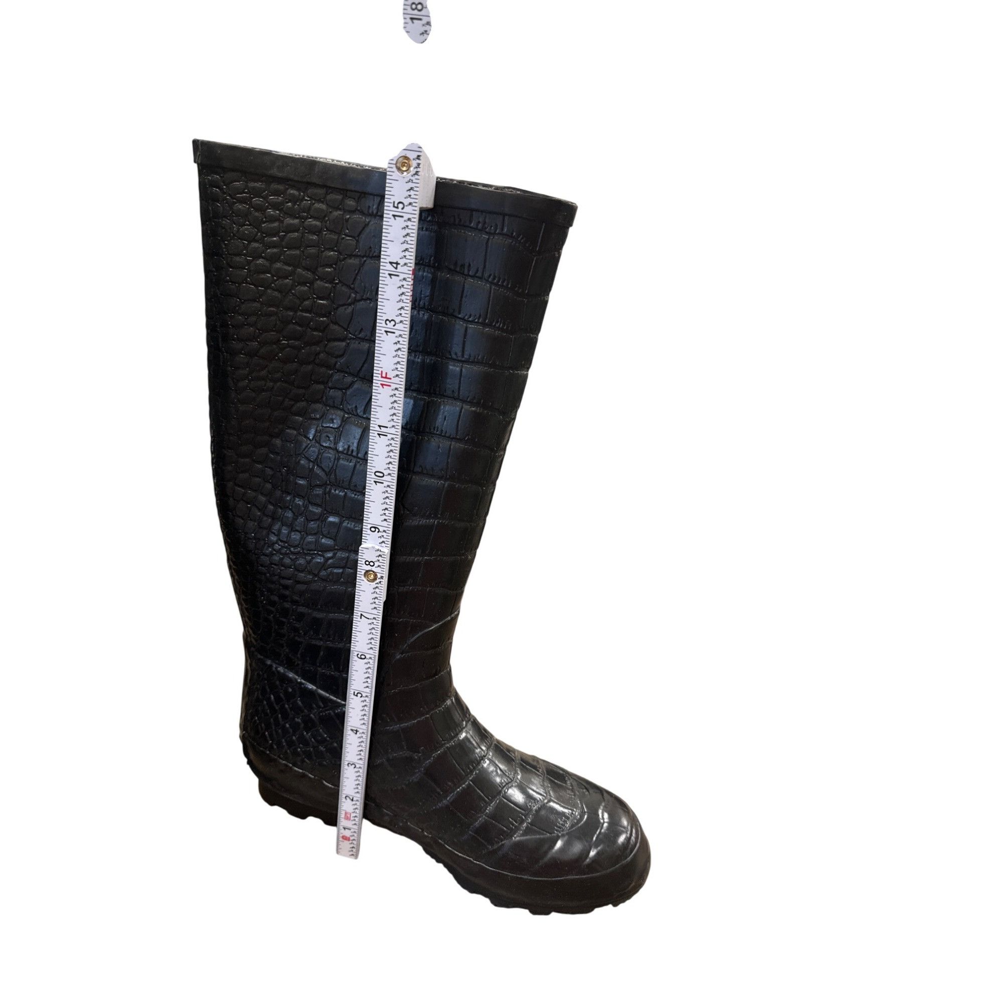 Other Khombu Womens Black Crocodile-Embossed Rain & Snow Boots Siz Size US 10 / IT 40 - 2 Thumbnail