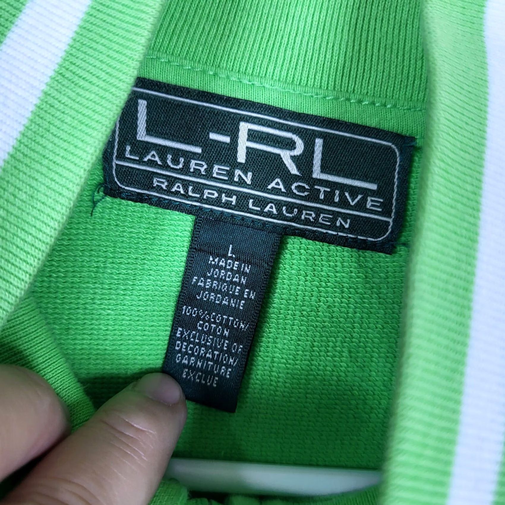 Ralph Lauren Ralph Lauren Women's Sweatshirt 100% Cotton Green/white Full Zip Size L Regular Fit Crew Neck Pullover Casual Size L / US 10 / IT 46 - 3 Thumbnail