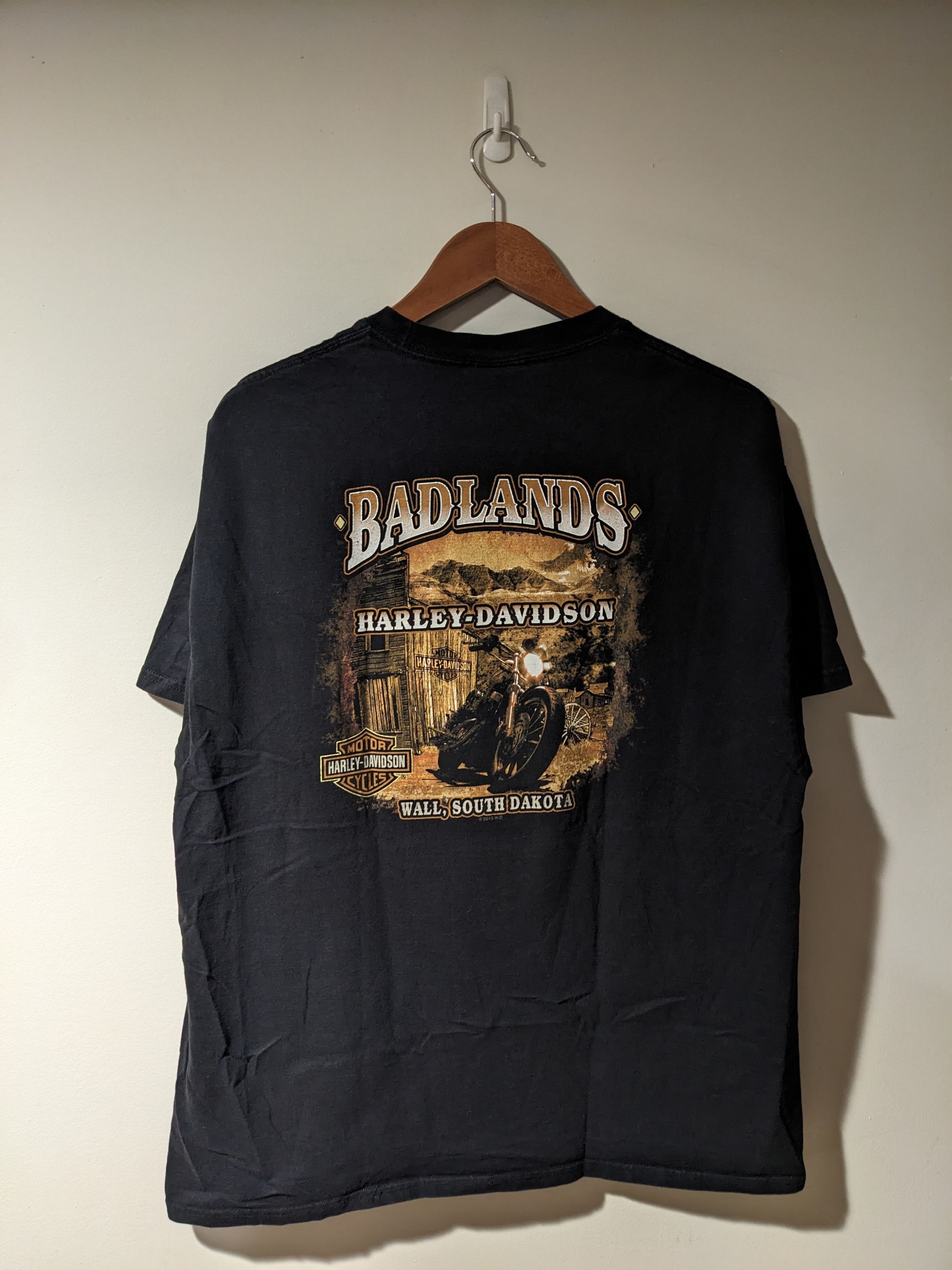 Harley Davidson × Vintage Vintage 2013 Harley Davidson Motorcycle BadLands T-Shirt Size US XL / EU 56 / 4 - 1 Thumbnail