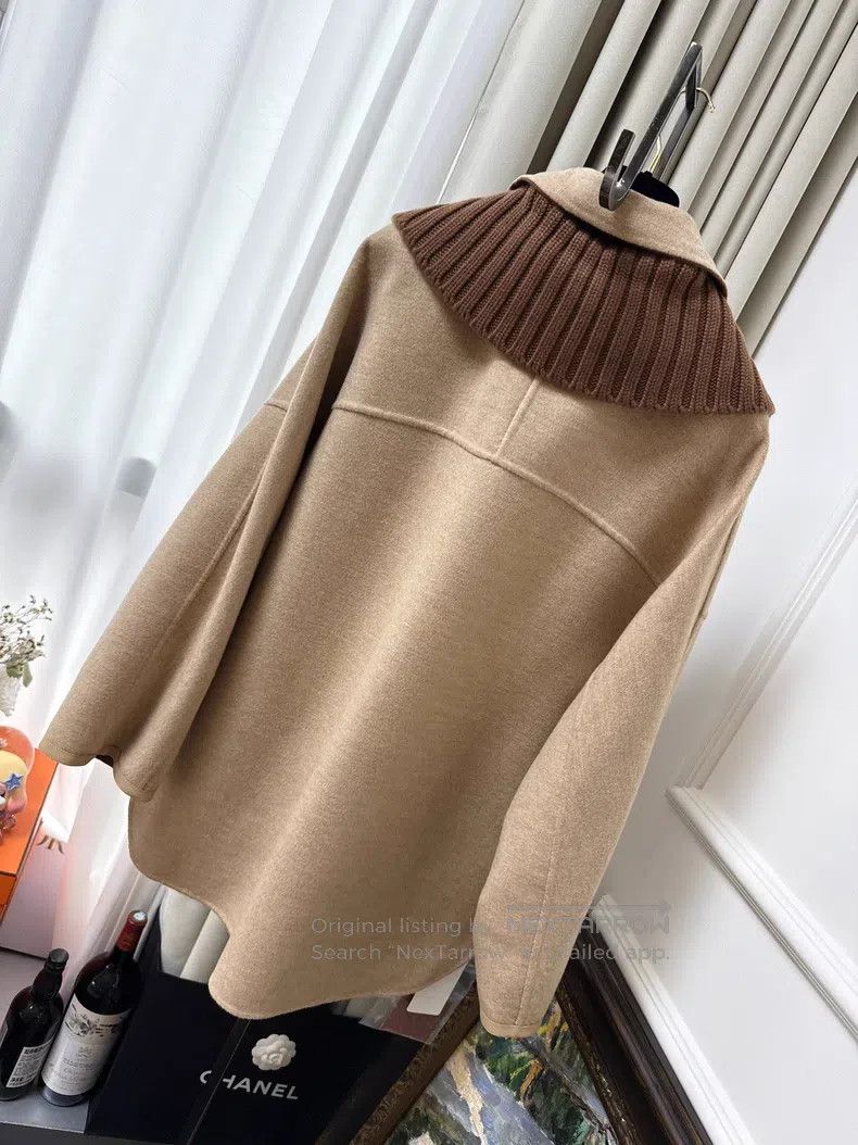 Loro Piana Loro Piana Beige and Khaki Two-Sided Wearable Collar Cashm Size S / US 4 / IT 40 - 4 Thumbnail