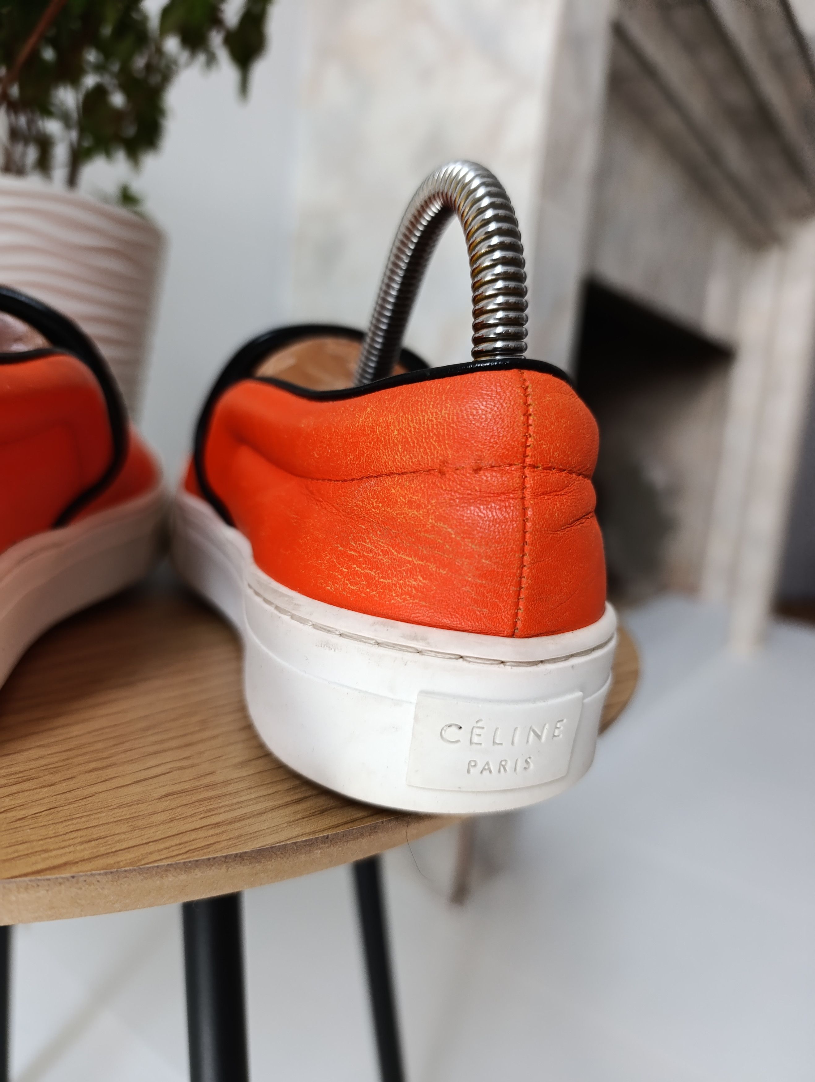 Celine CELINE LEATHER ORANGE SLIP-ON WOMENS SHOES Size US 8 / IT 38 - 14 Thumbnail