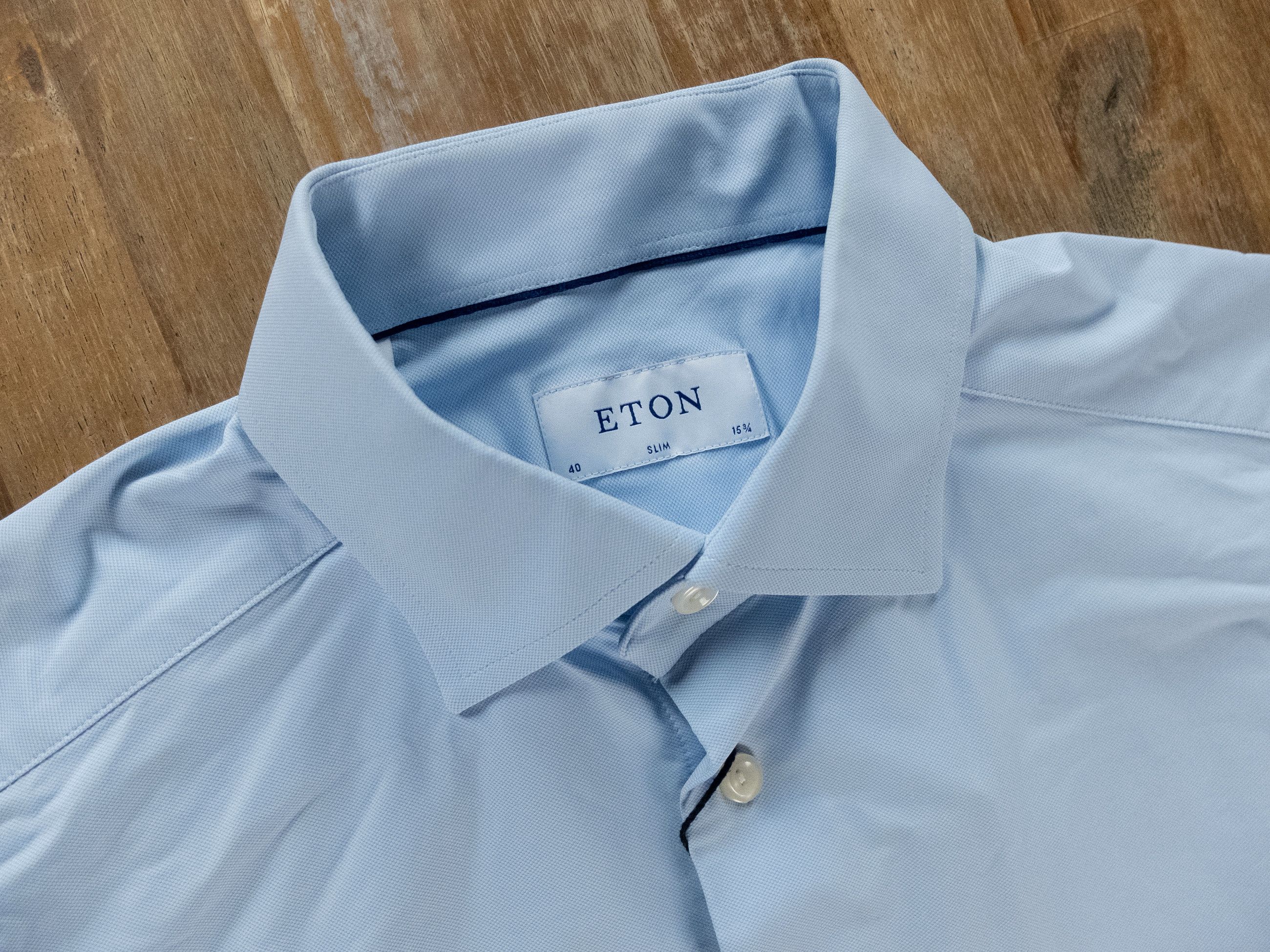 Eton ETON of Sweden slim fit blue muscle dress shirt 40 Medium Size US M / EU 48-50 / 2 - 5 Thumbnail