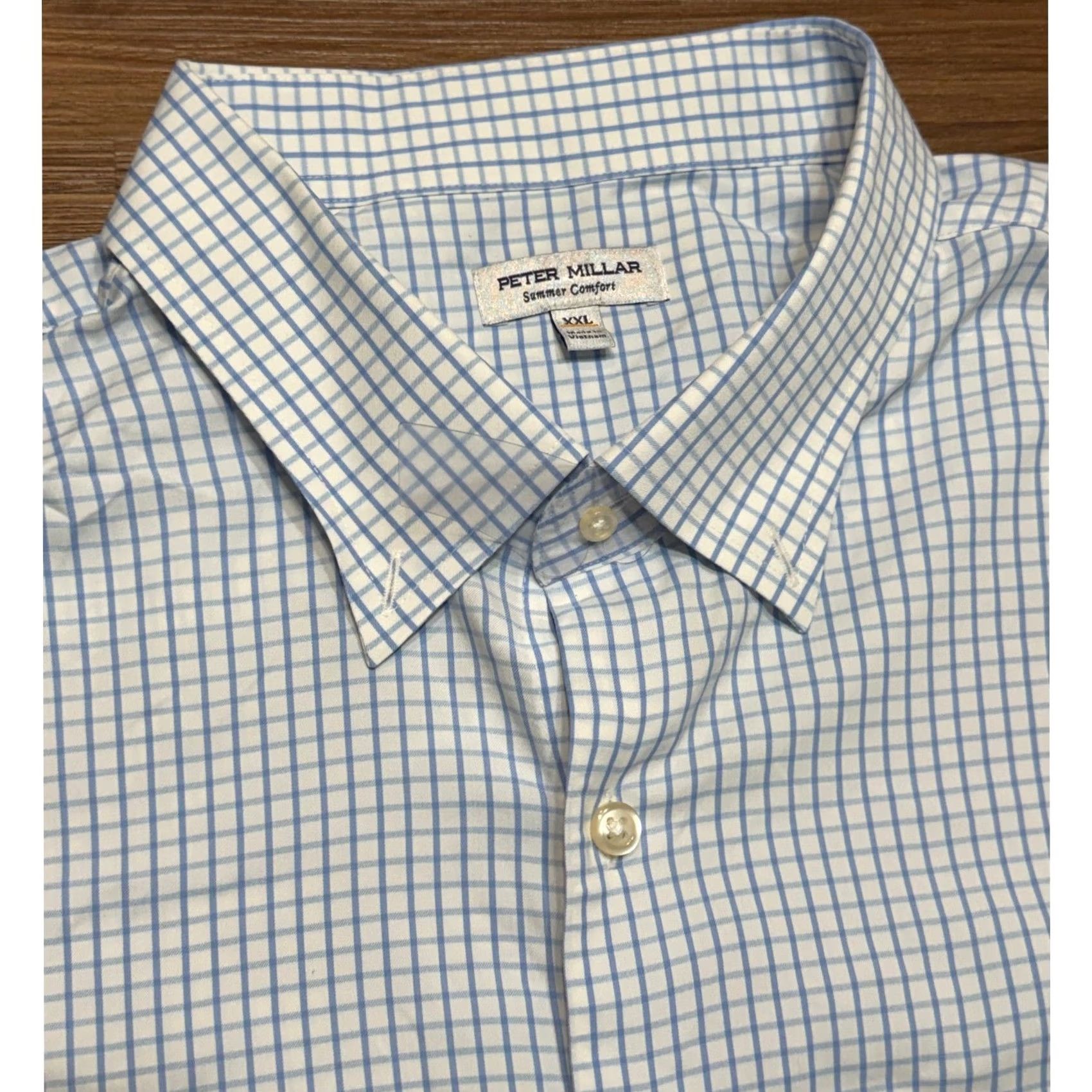 Peter Millar Peter Millar Summer Comfort Hanford Performance Twill Sport Shirt Blue XL Size US XXL / EU 58 / 5 - 4 Thumbnail