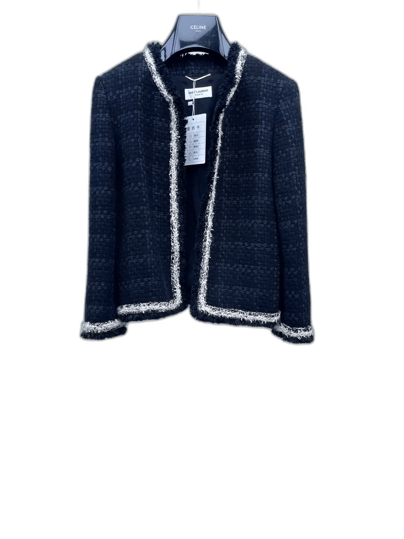 Saint Laurent Paris Saint Laurent Black Tweed Jacket-2506 Size US M / EU 48-50 / 2 - 1 Thumbnail
