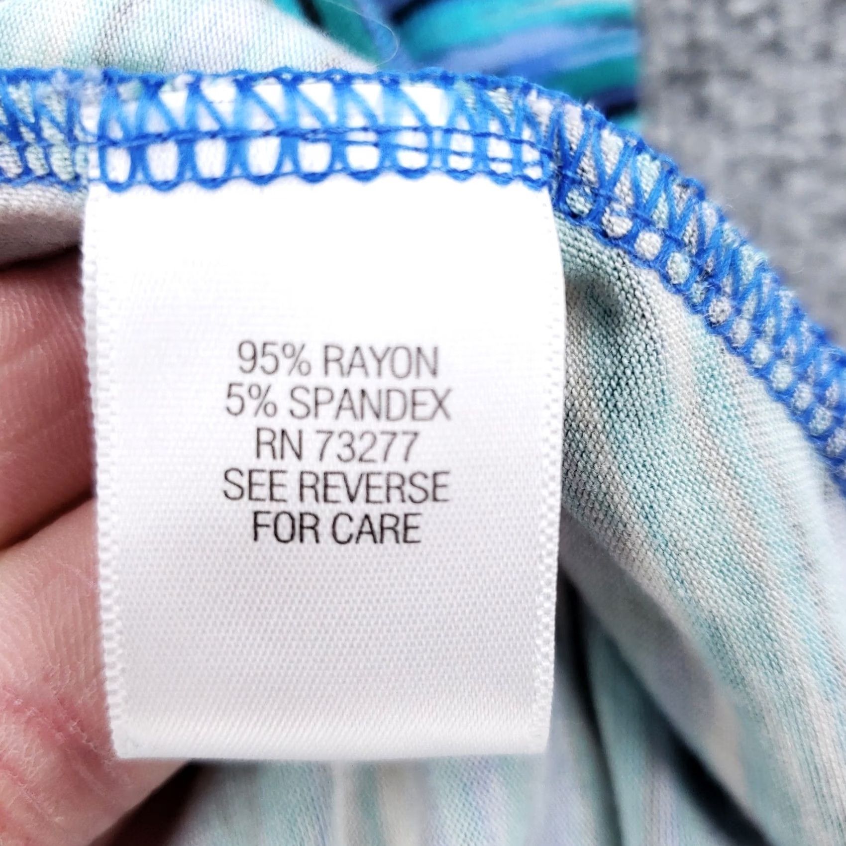 Vintage Dana Buchman Dress Womens S Small Blue Fit & Flare Short Sleeve V-Neck Striped Casual Size 28" / US 6 / IT 42 - 4 Thumbnail