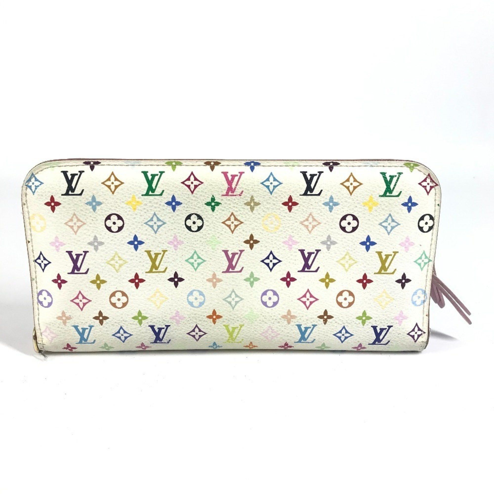 LOUIS VUITTON M93751 Monogram Multicolore Portefeuille Ensolite Long Wallet, Bifold, Canvas, Women's, Blanc White