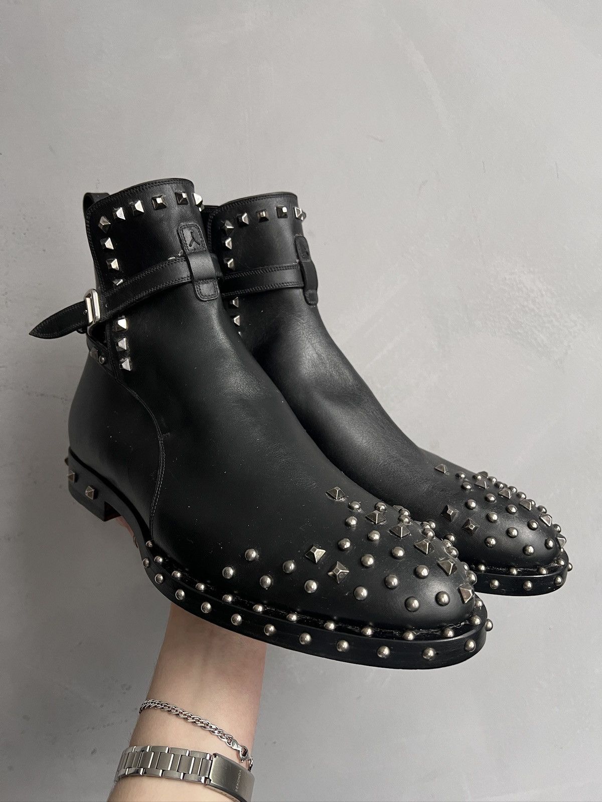 Bally Vintage Studded Leather Metal Ankle Boots Bally Size US 10 / EU 43 - 1 Thumbnail