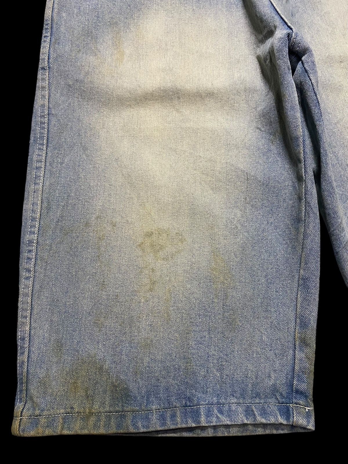 Bob Marley Baggy Vintage Hemp Blue Denim Shorts With Unique Stains Find Size US 31 - 4 Thumbnail