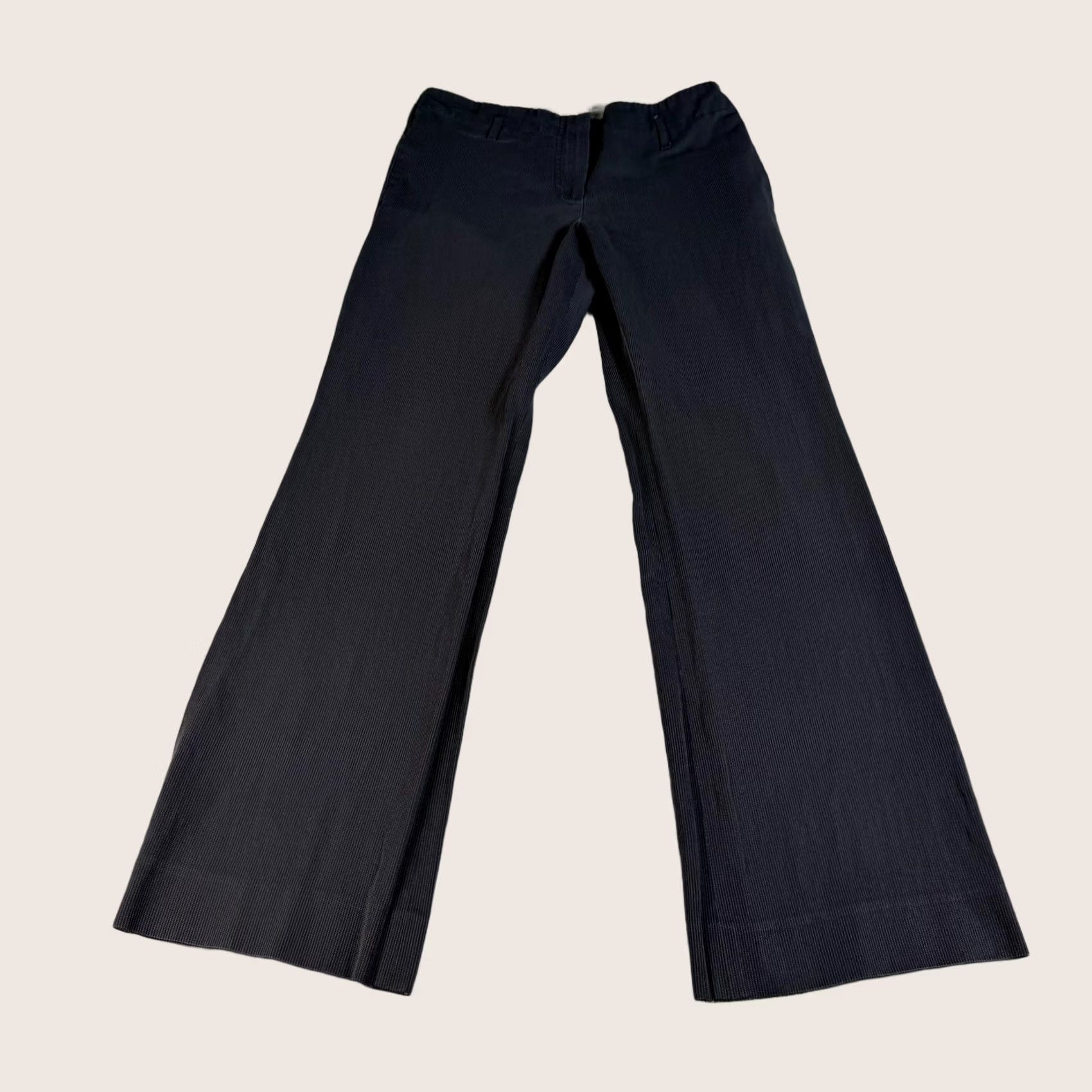 Emporio Armani Emporio Armani Pants Women 4 Blue Pinstripe Straight Leg Quiet Luxury Made Italy Size 27" / US 4 / IT 40 - 1 Thumbnail