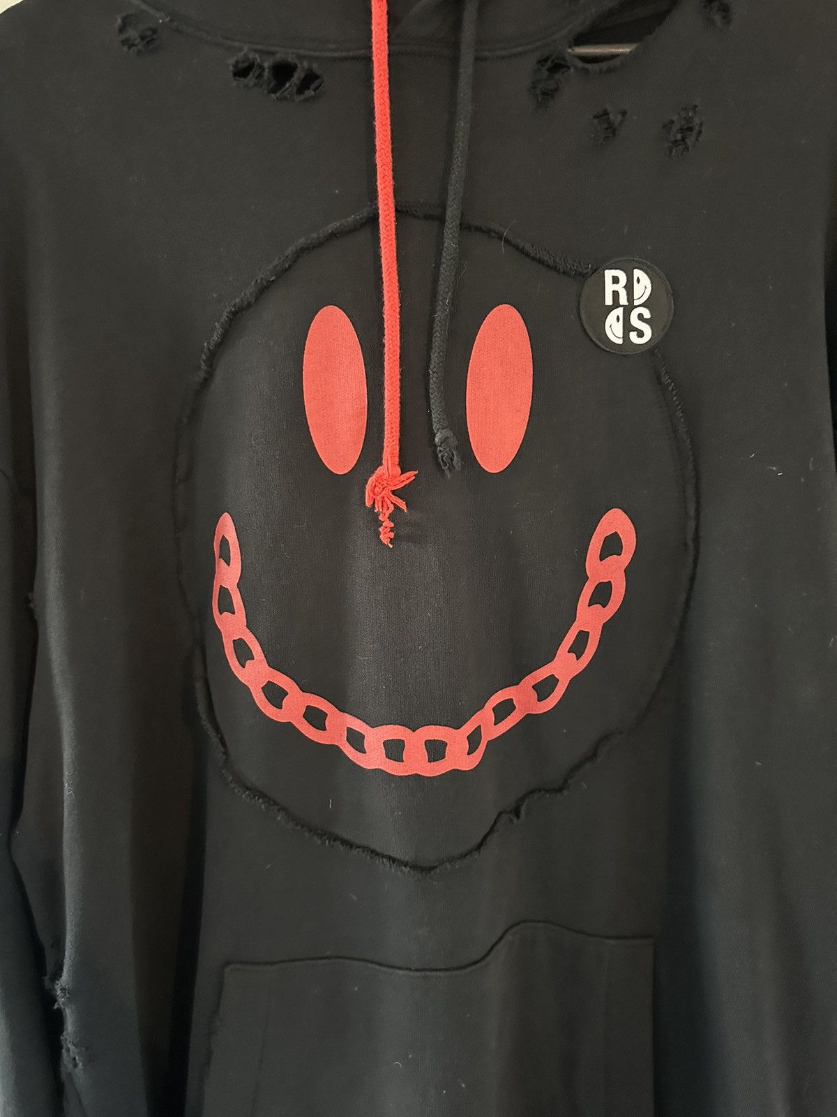 Raf Simons Raf Simons x Smiley Distressed Hoodie Size US L / EU 52-54 / 3 - 4 Thumbnail