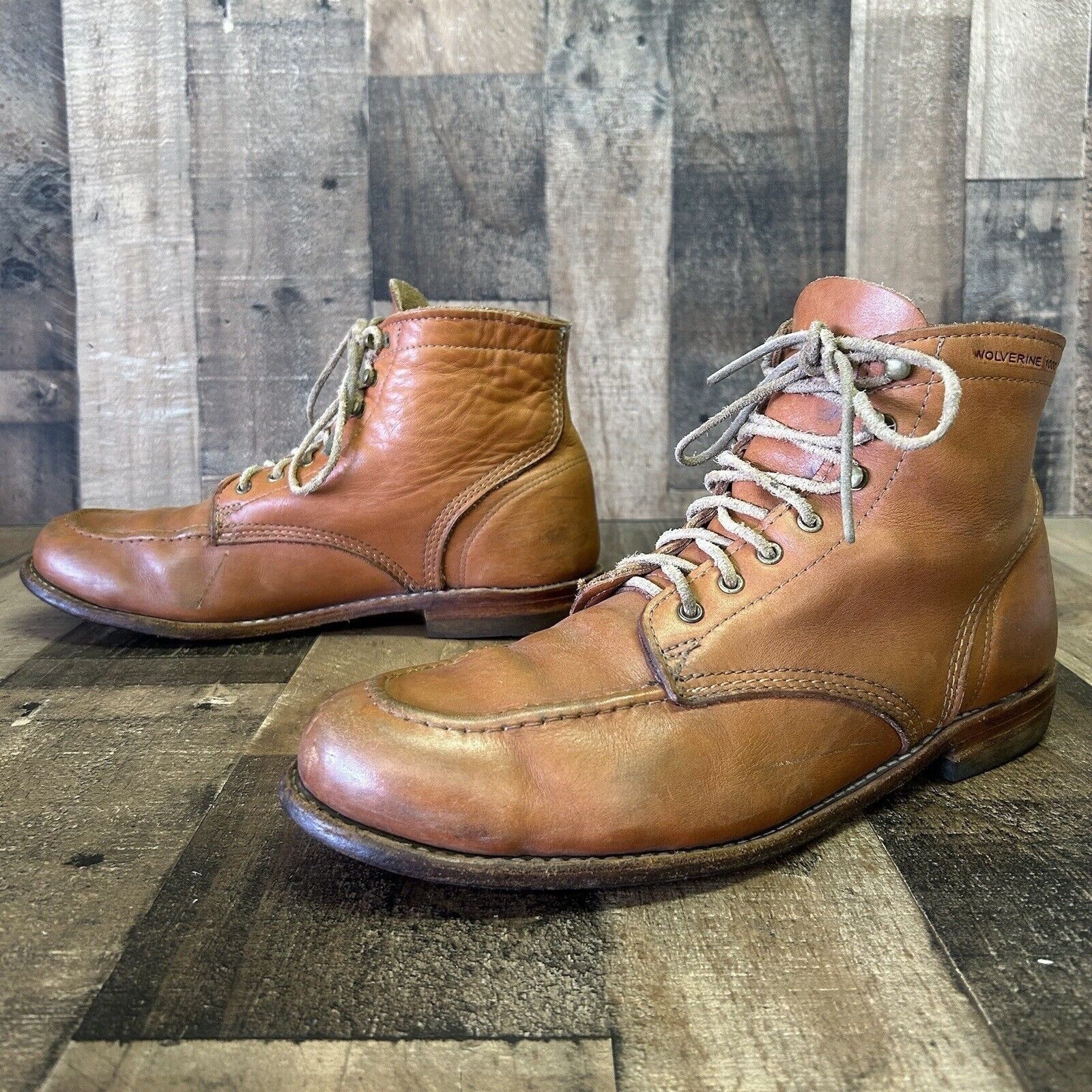 image of Wolverine 1000 Mile W40503 Moc Toe Work Boots Mens 12 D in Brown