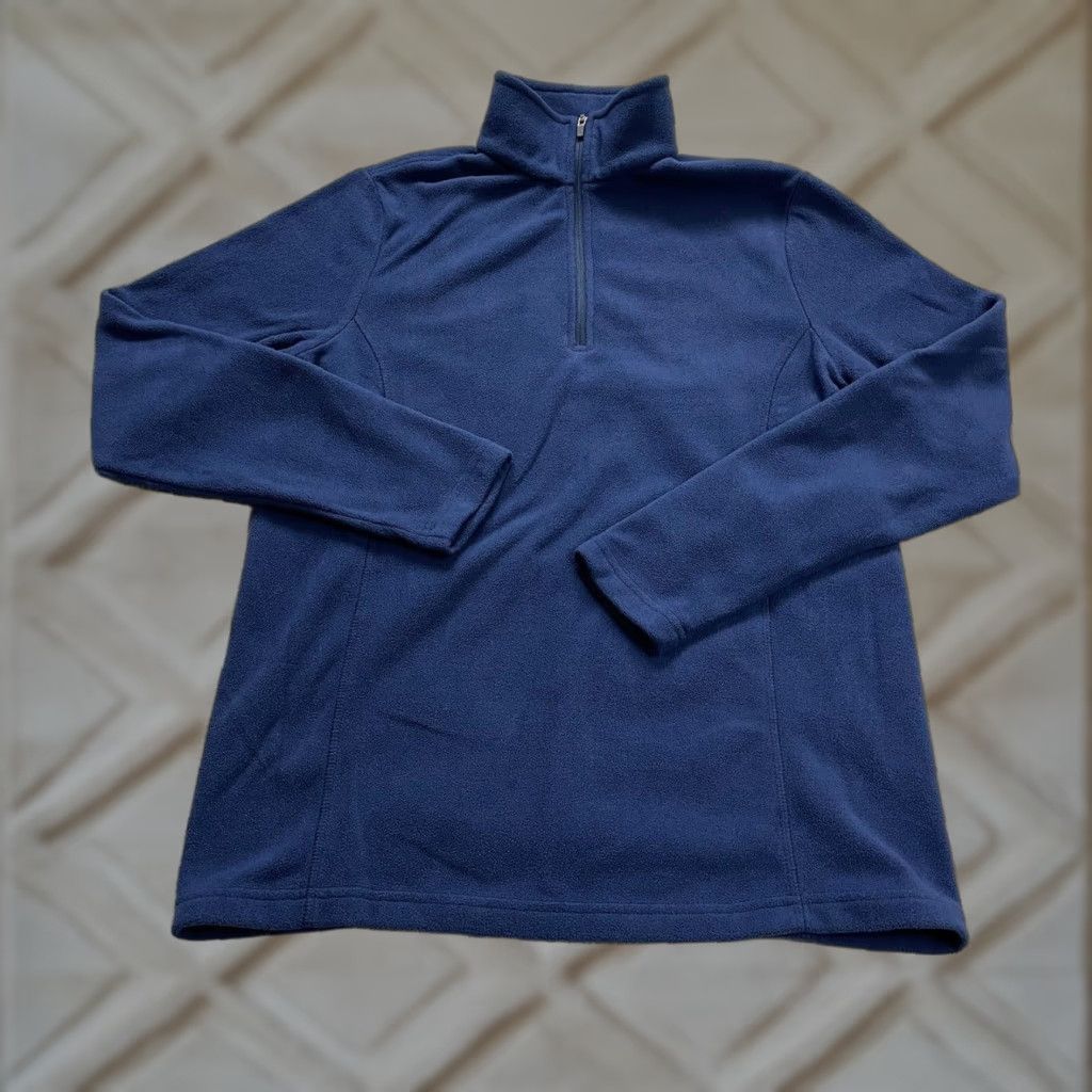 Lands' End Lands' End Oeko Tex Fleece Jacket Womens Small Blue 1/4 Zip High Neck Outdoor Jacket Size S / US 4 / IT 40 - 1 Thumbnail