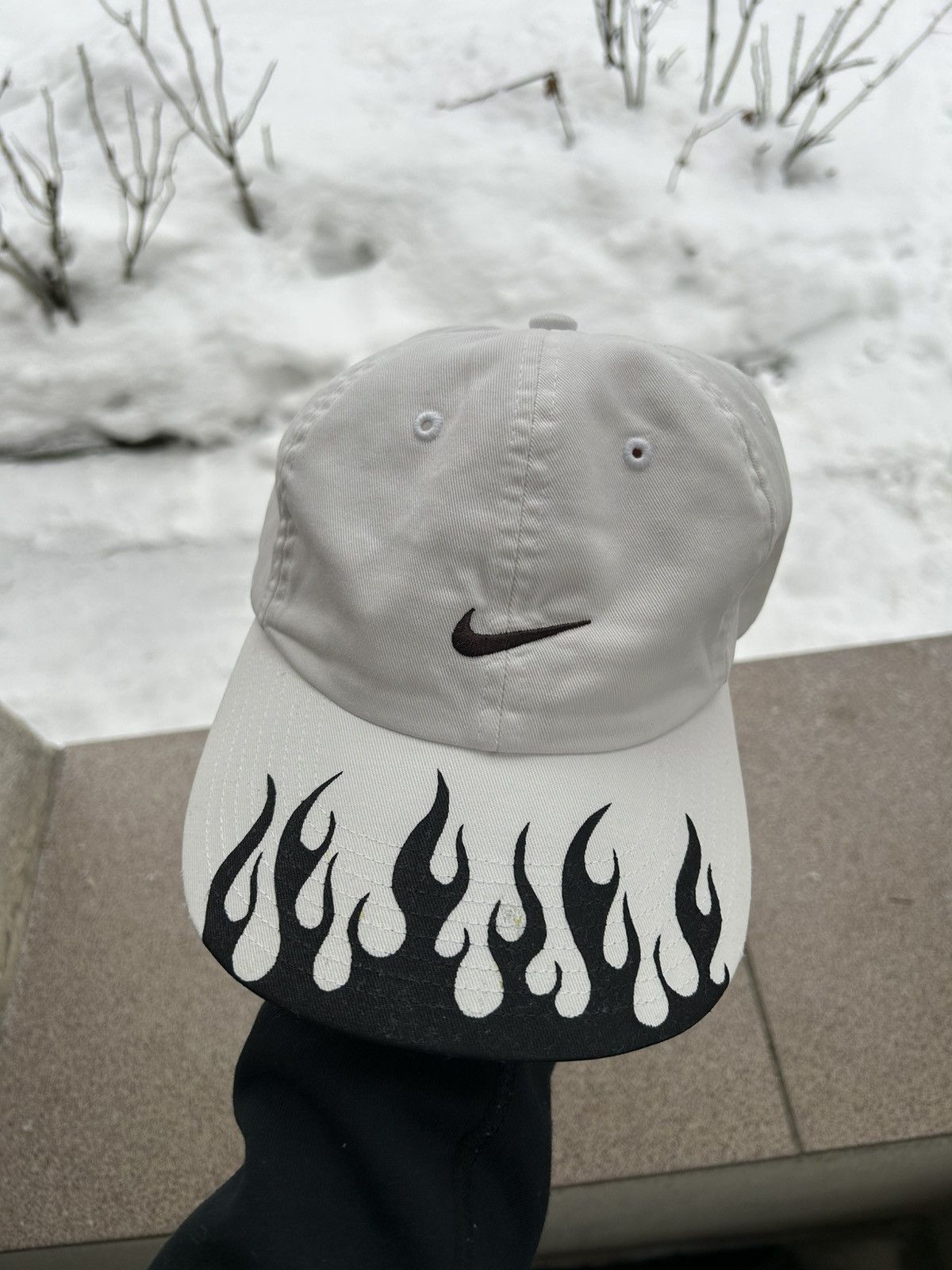 vintage nike cap 1 of 1 custom made flames