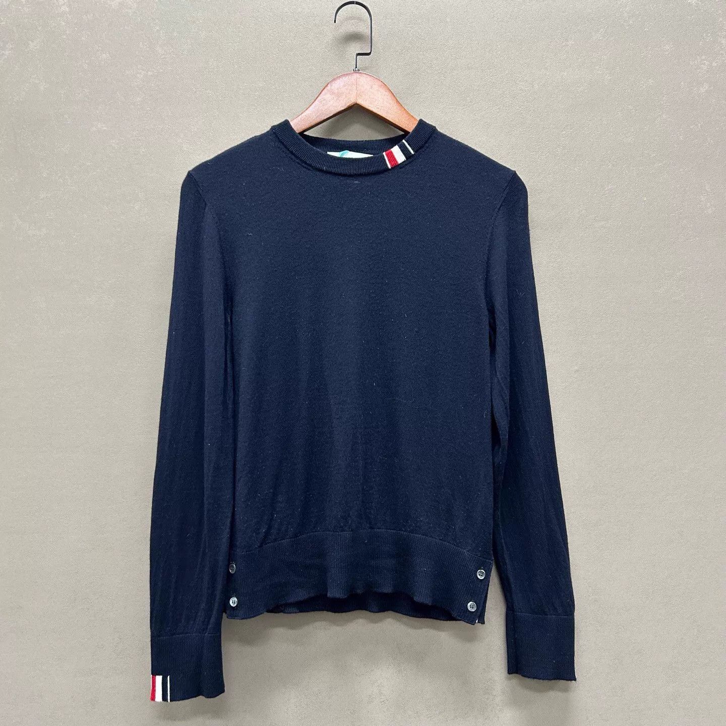 Thom Browne THOM BROWNE 99 New Navy Wool Crewneck Sweater 1 Size S / US 4 / IT 40 - 1 Thumbnail