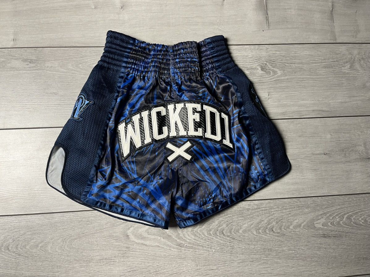 Other Wicked One Jungle Navy Traditional Thai Shorts Size US 33 - 3 Thumbnail