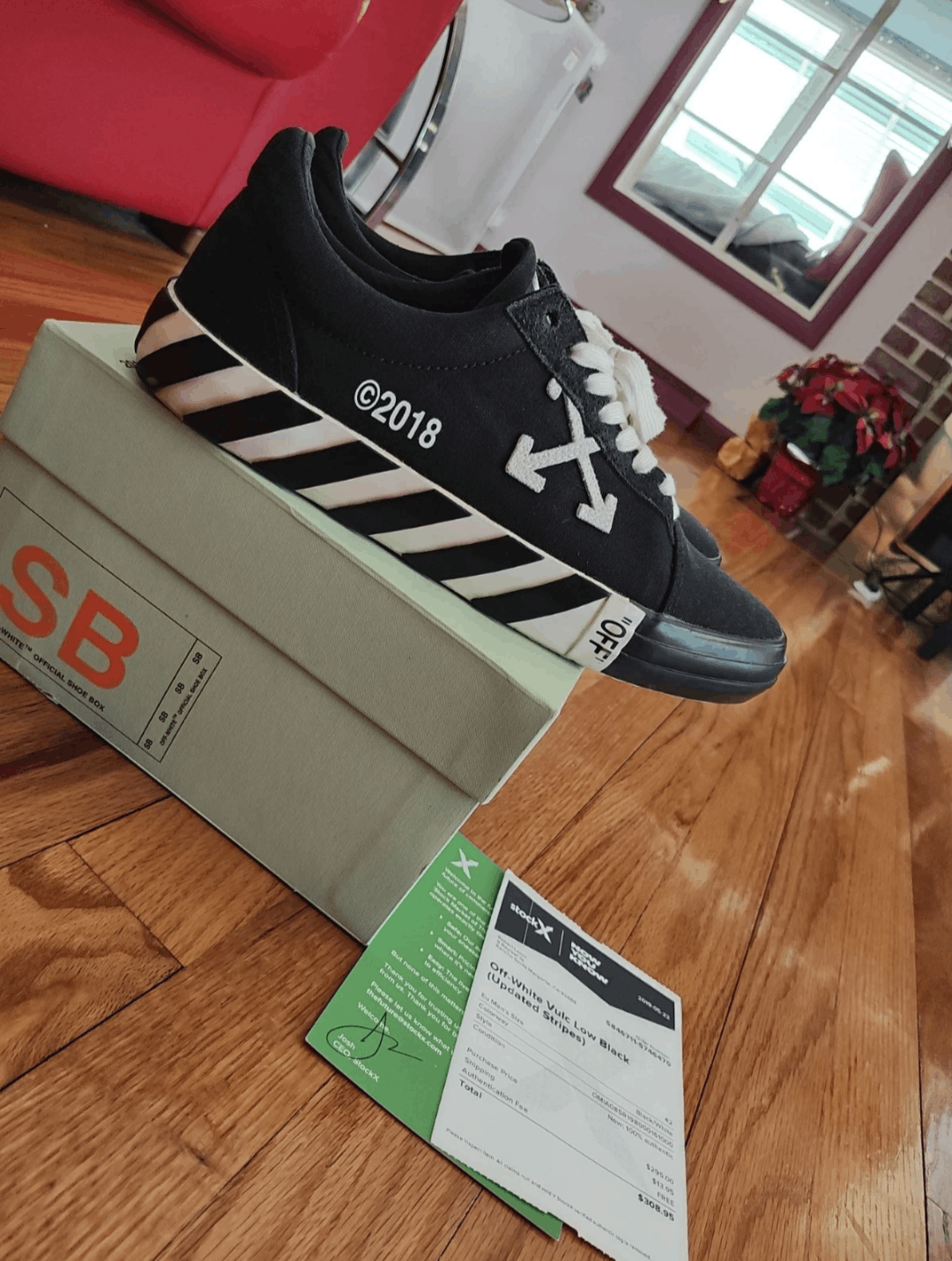 Off-White Low Vulcanized Canvas Black Sneakers