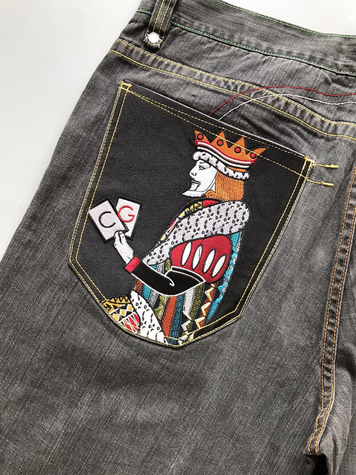 Coogi Vintage Coogi crazy king & joker embroidered denim Size US 44 / EU 60 - 13 Thumbnail
