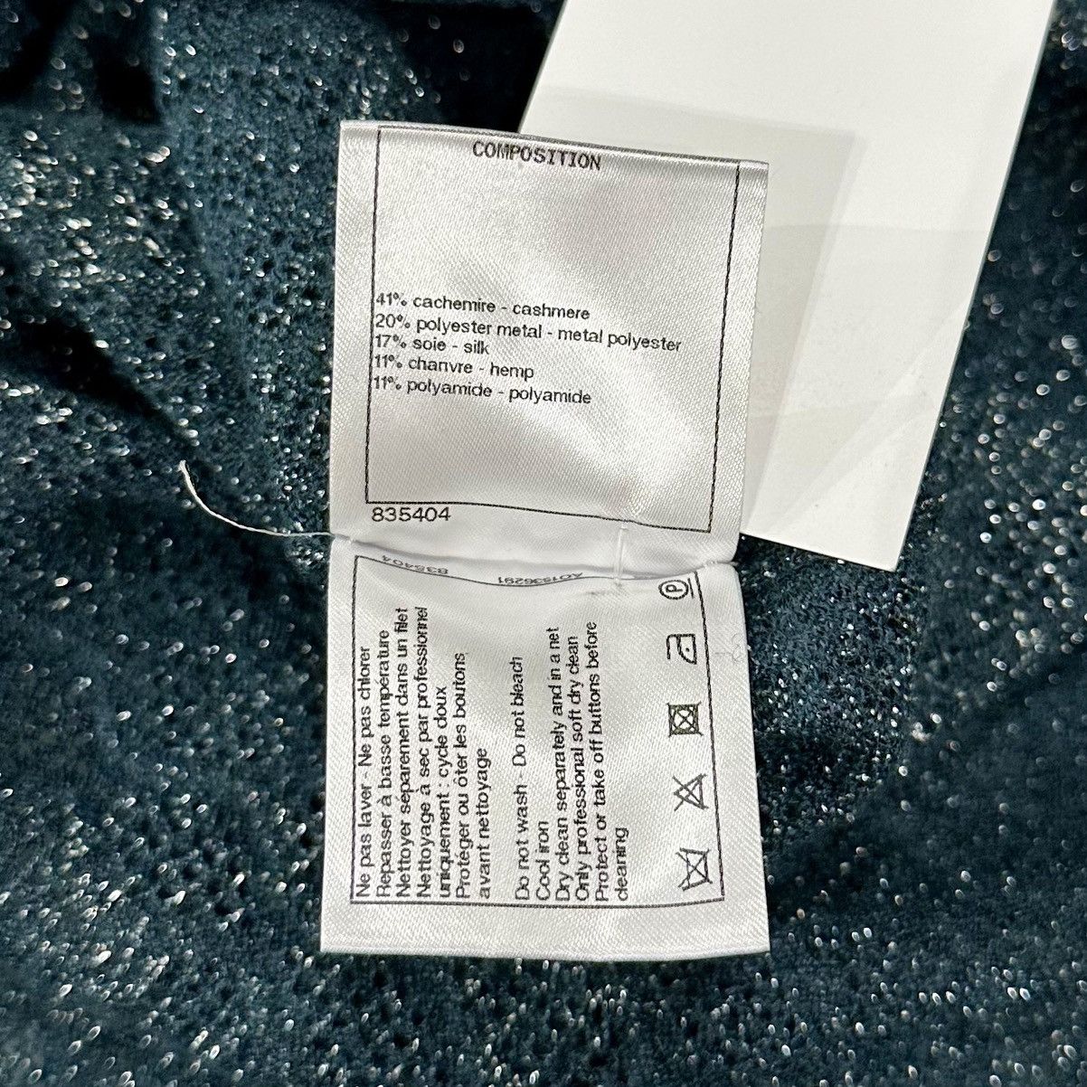 Chanel RARE CHANEL TEAL METALLIC STRIPED KNIT POLO Size US XS / EU 42 / 0 - 7 Thumbnail