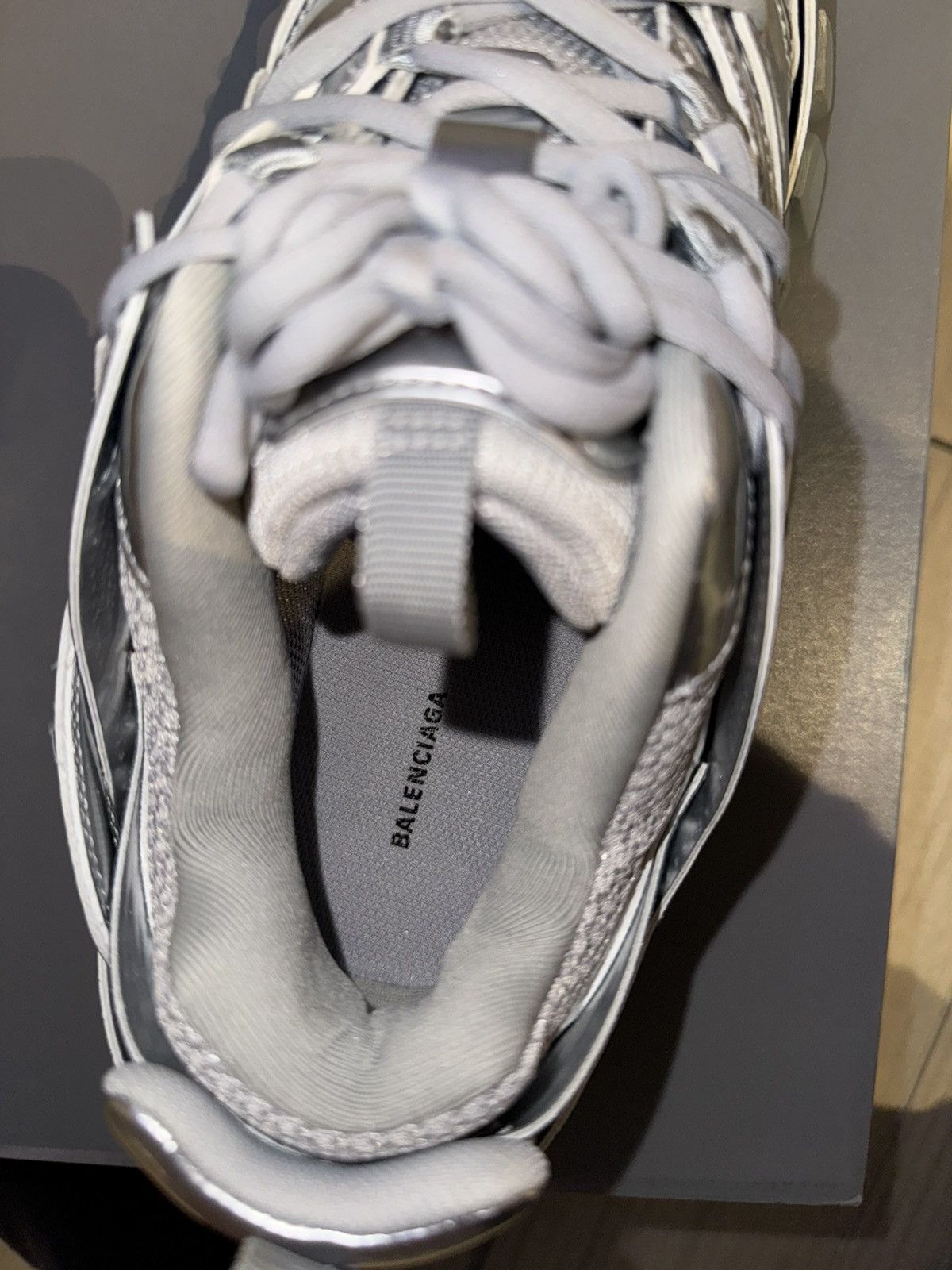 Balenciaga Balenciaga Track Sneaker Metallic Grey Size 43 Size US 10.5 / EU 43-44 - 8 Thumbnail