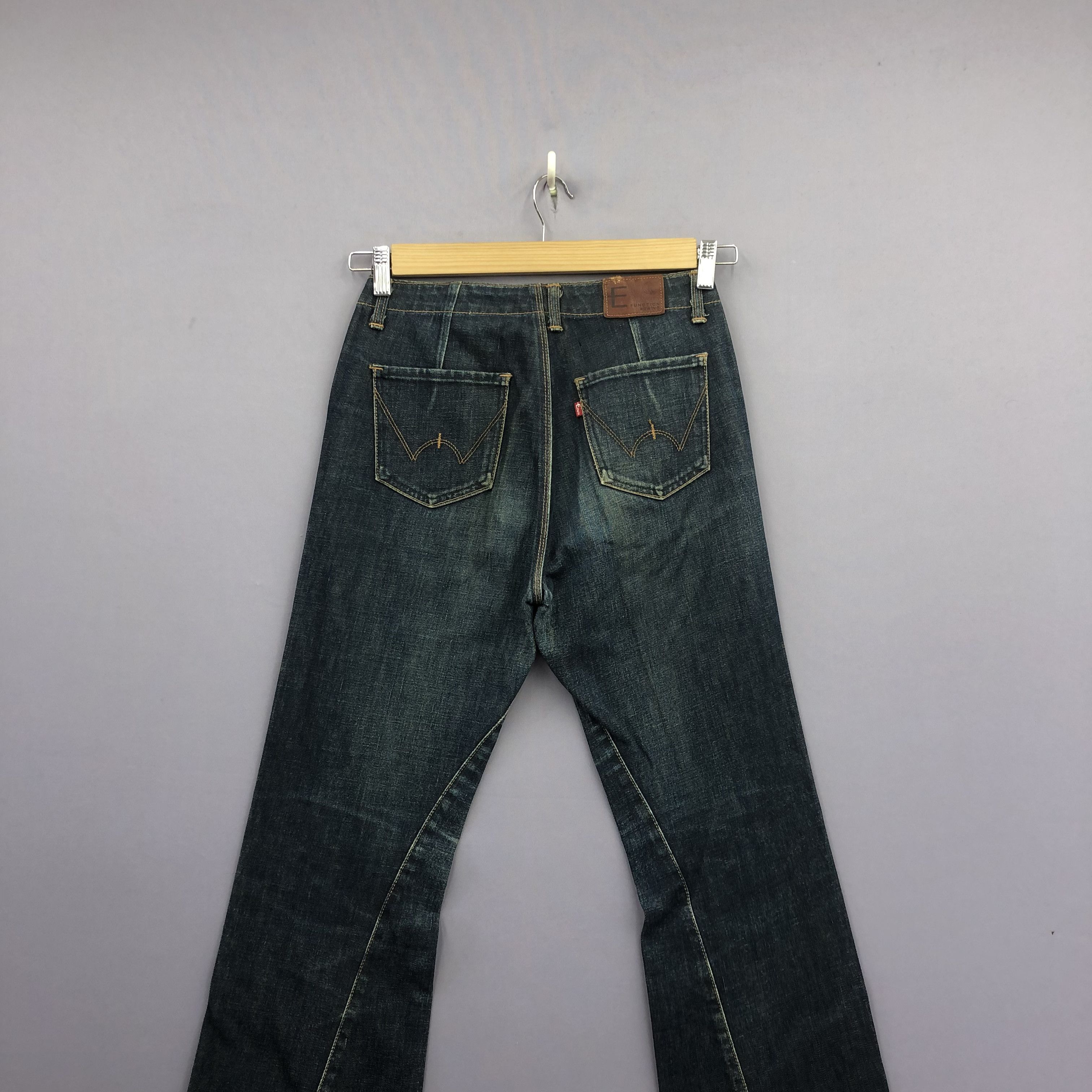 Japanese Brand Vintage Edwin E Function Blue Wash Flared Bootcut Jeans Size 28" / US 6 / IT 42 - 4 Thumbnail