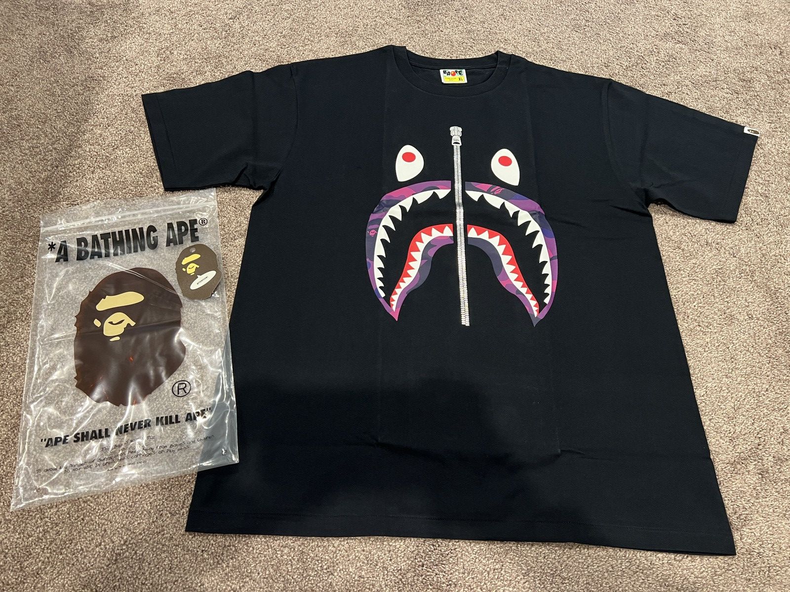 Bape Color Camo Shark Tee Size US XL / EU 56 / 4 - 1 Thumbnail