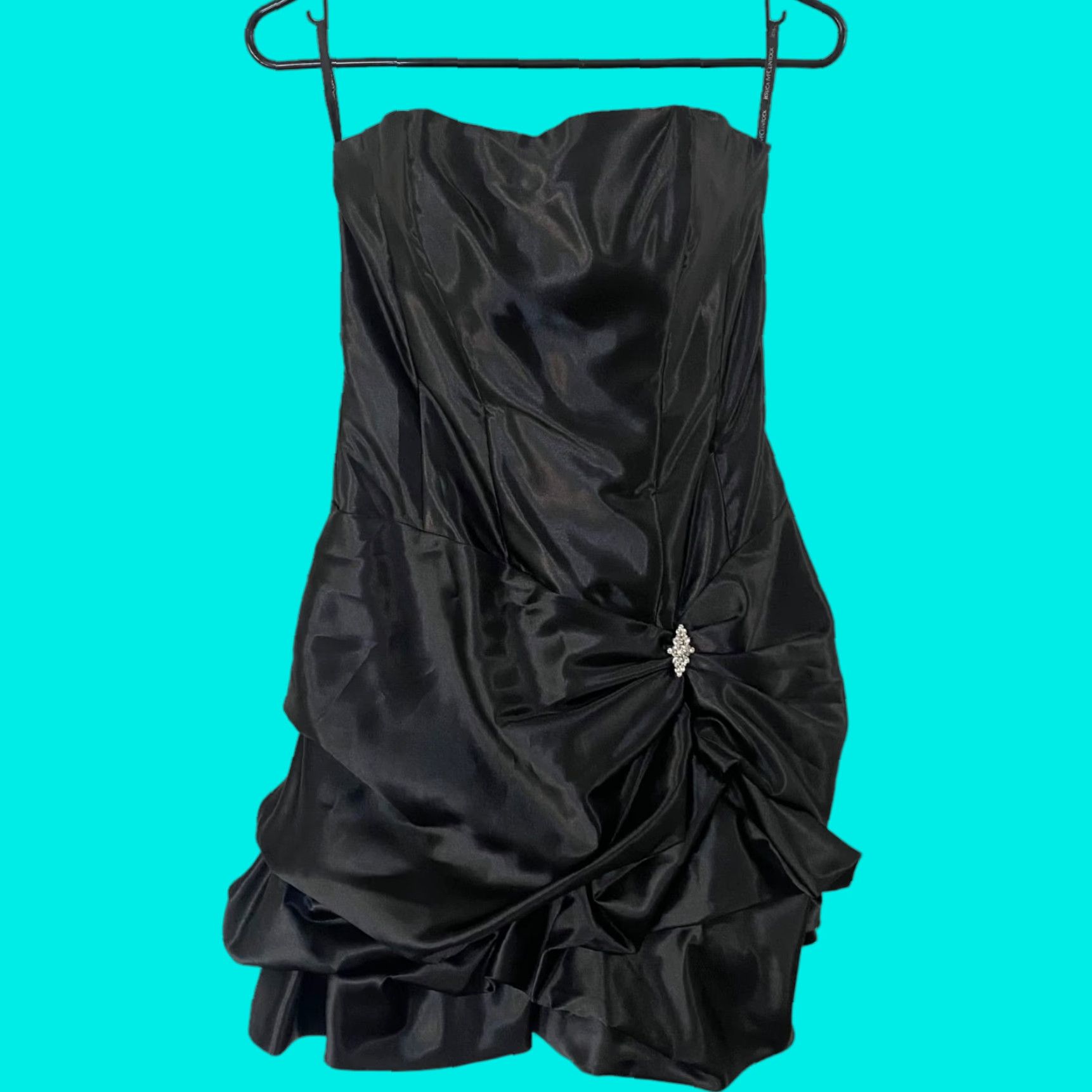 Jessica McClintock VINTAGE Jessica McClintock Gunne Sax Satin Formal Strapless Dress Black Size 5 Size S / US 4 / IT 40 - 1 Thumbnail