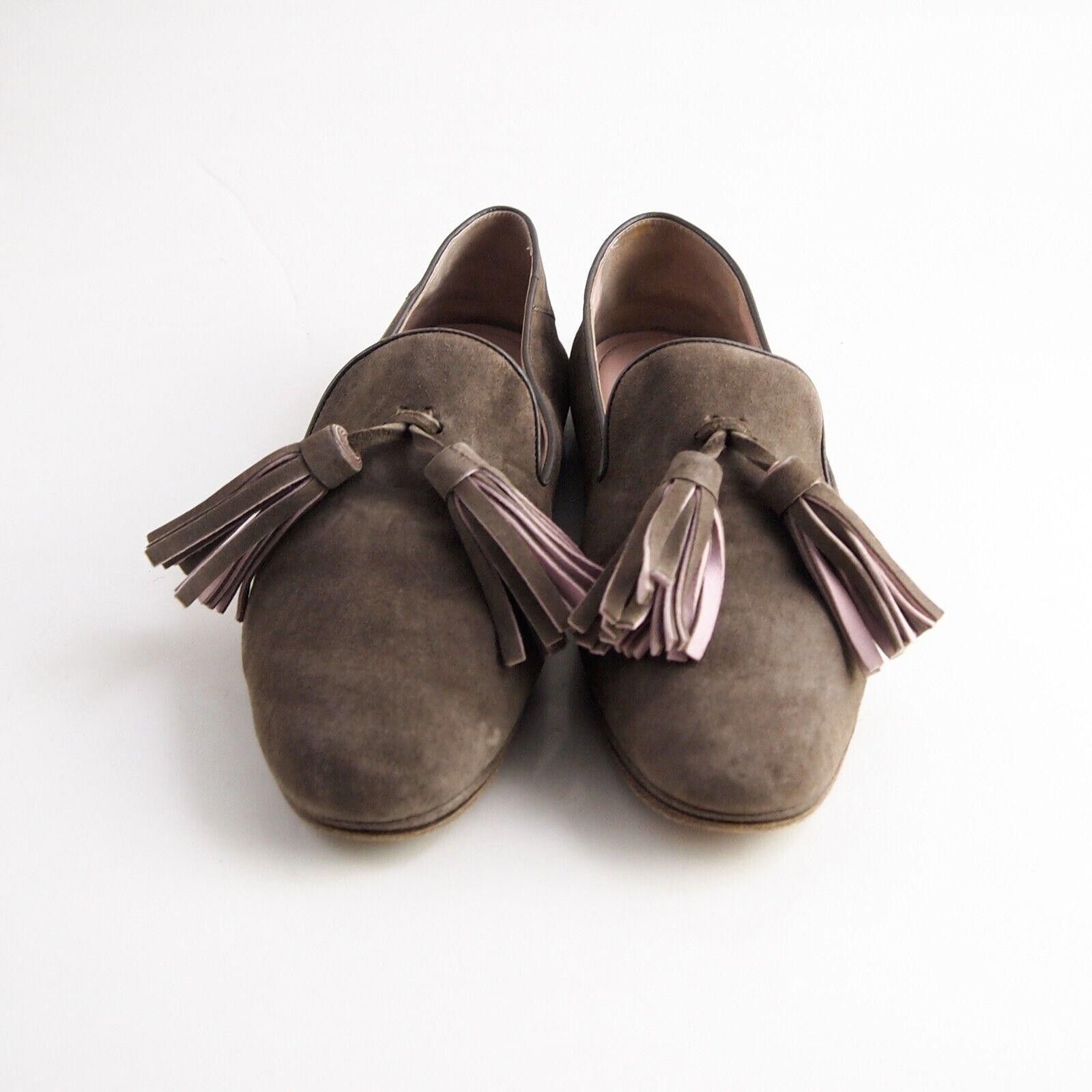 Designer Unutzer Tassel Loafers Brown Suede Womens EU 37.5 US 7.5 Size US 7.5 / IT 37.5 - 1 Thumbnail
