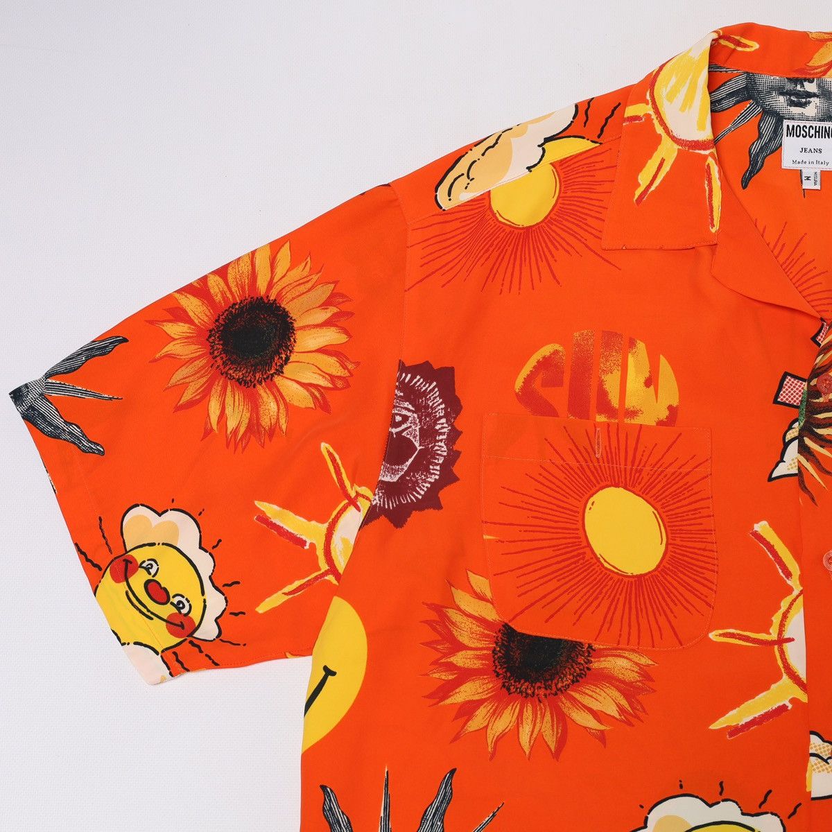 Moschino Moschino Jeans Vintage Short Sleeve Shirt Printed Orange Sun Size US M / EU 48-50 / 2 - 5 Thumbnail