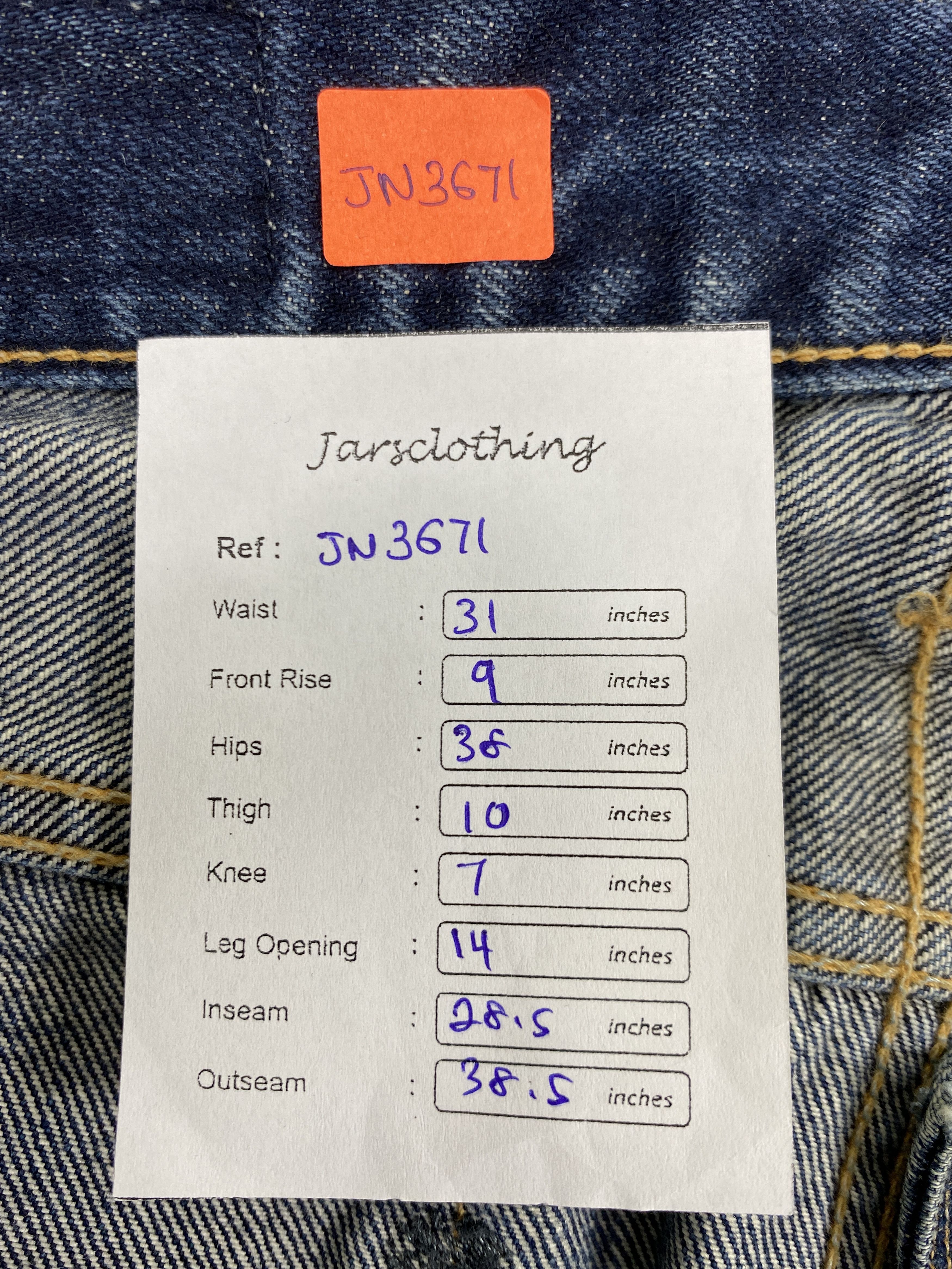 Japanese Brand Redline SELVEDGE Vintage Kuro 31x28.5 Denim- JN3671 Size US 31 - 8 Thumbnail