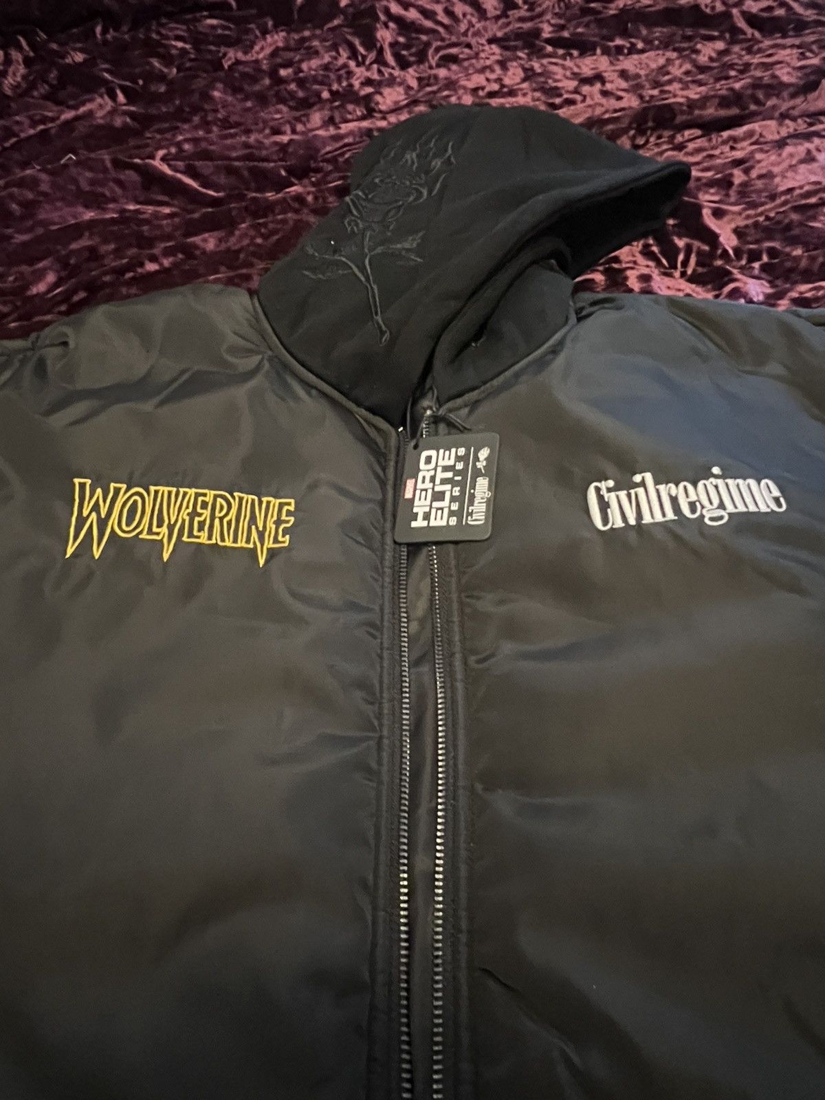 Civil Regime × Marvel Comics Civil Regime x Wolverine black hooded bomber jacket Men’s M Size US M / EU 48-50 / 2 - 3 Thumbnail