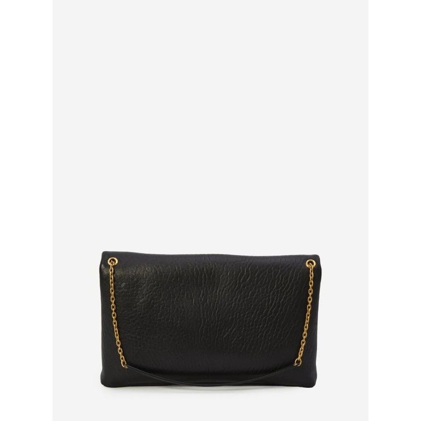 Saint Laurent Paris SAINT LAURENT Large Envelope Black Grained Lambskin Pouch Ne Size ONE SIZE - 3 Thumbnail