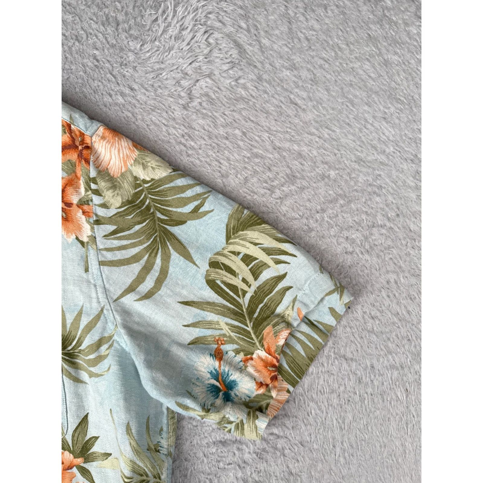 Tasso Elba Tasso Elba Shirt Men Medium Blue Floral Palm Leaf Silk Blend Hawaiian Size US M / EU 48-50 / 2 - 2 Thumbnail