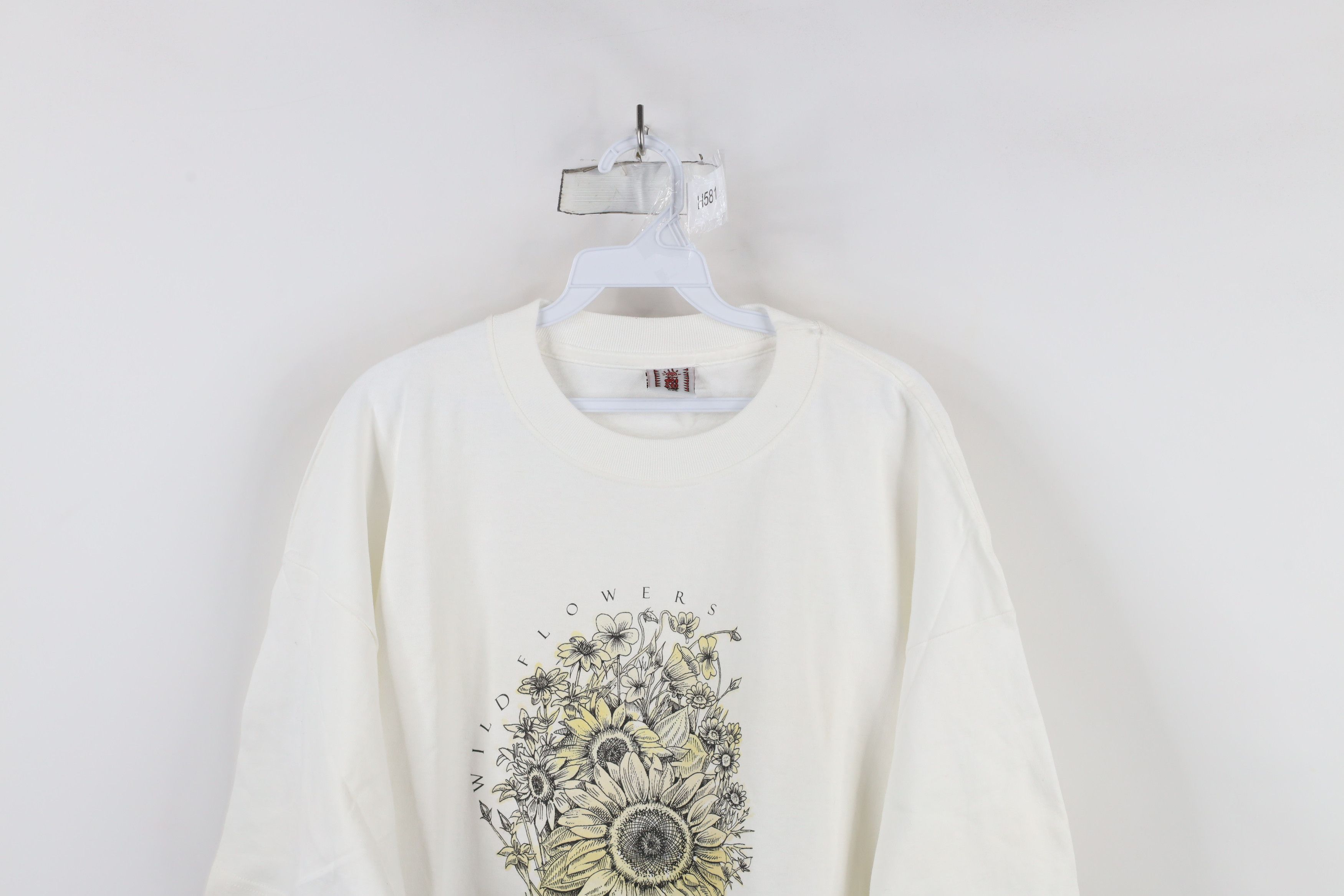 Vintage Vintage 90s Streetwear Spell Out Wild Flowers T-Shirt Size XXL / US 16-18 / IT 52-54 - 2 Thumbnail