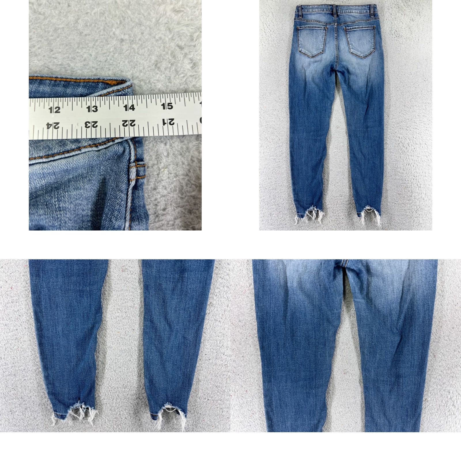 Vintage VINTAGE Oasis by Eunina Jeans Womens 5 Blue Denim Distressed Cotton Spandex Skinny Logo Zipper Button 5-Pocket Men's? Size 27" / US 4 / IT 40 - 9 Thumbnail