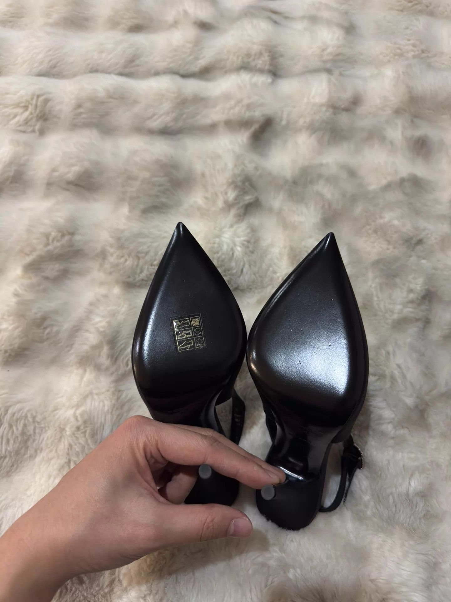 Saint Laurent Paris Saint Laurent New Black Satin Crystal Heels 37 Size US 6.5 / IT 36.5 - 6 Thumbnail
