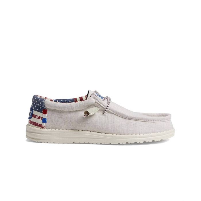 Designer HEY DUDE Men's Wally Patriotic Casual Shoes In Off White | Grailed