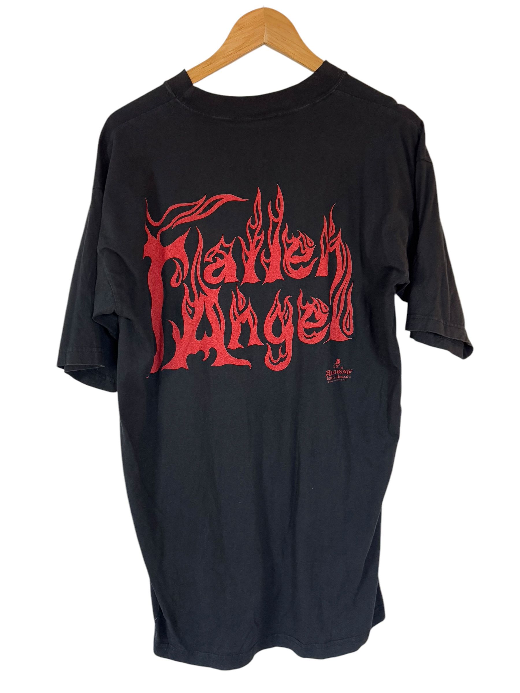 Vintage Vintage 1993 Carta Clothing Fallen Angel Pinup T-shirt Size US XL / EU 56 / 4 - 2 Thumbnail