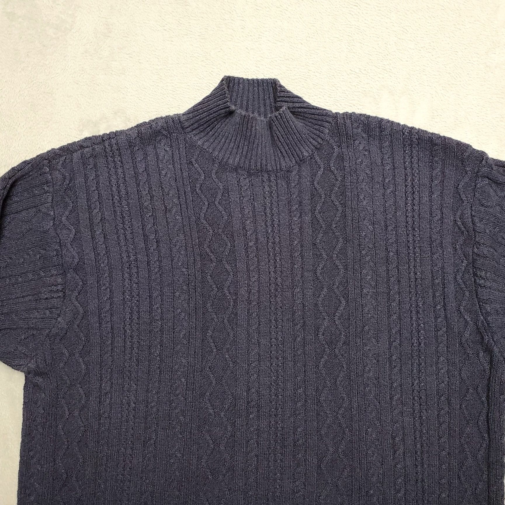 Cutter & Buck VINTAGE Cutter Buck Sweater Mens Large Blue Cable Knit Cotton Rayon Blend Casual Size US L / EU 52-54 / 3 - 2 Thumbnail