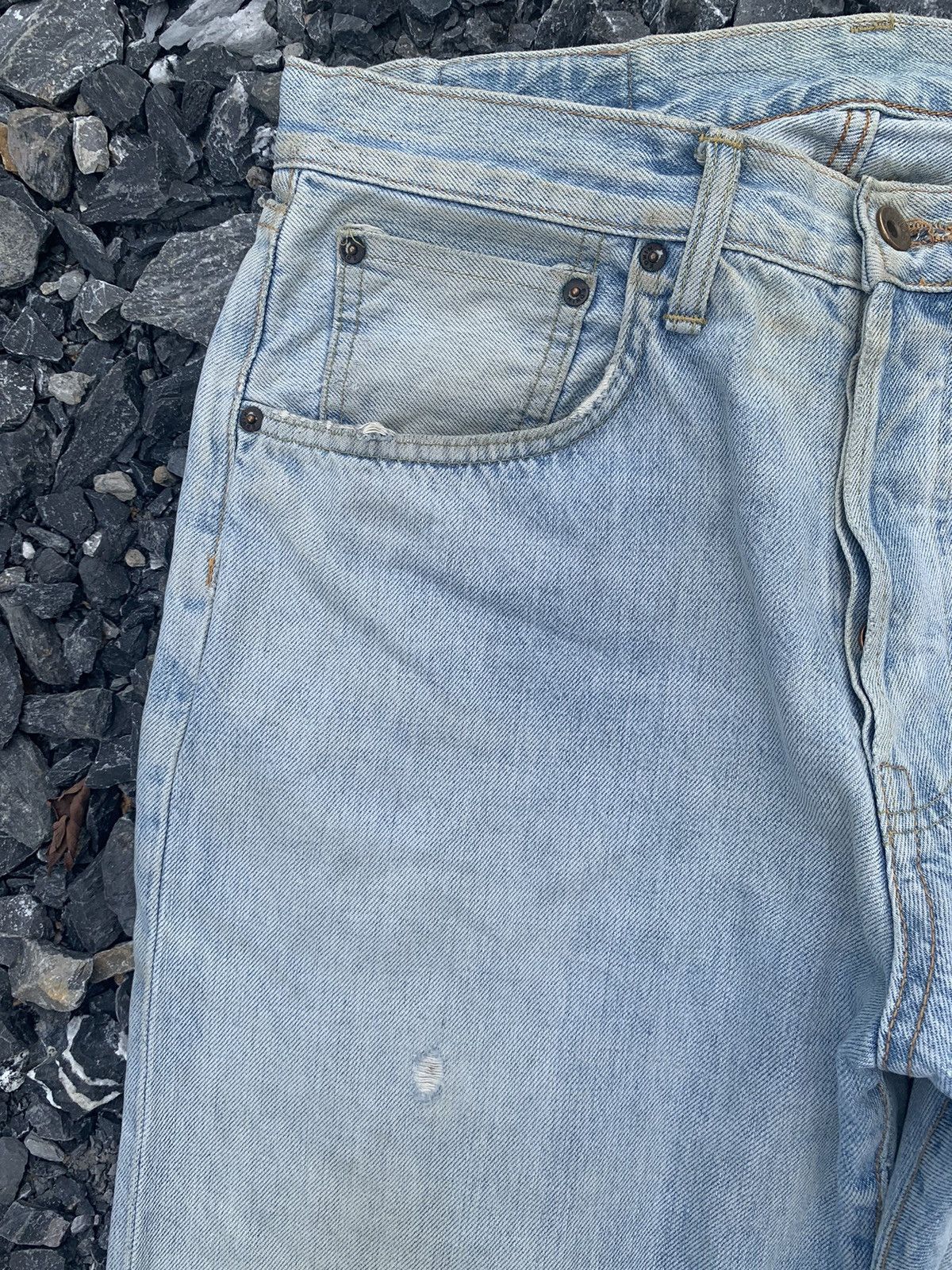 Edwin × Kapital × Vintage EDWIN 505 SELVEDGE BUTTON FLY BAGGY FADED DISTRESSED DENIM Size US 32 / EU 48 - 14 Thumbnail