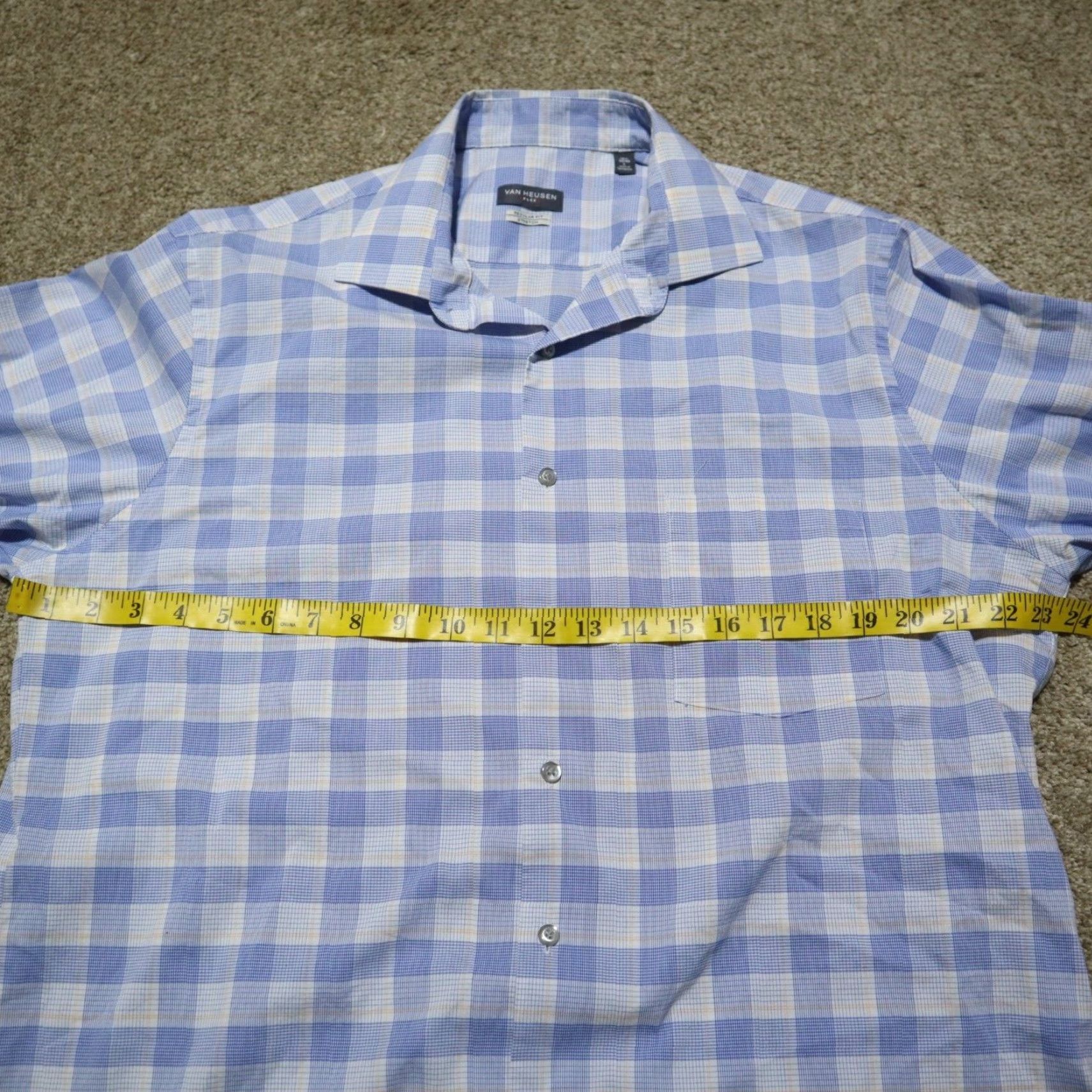 Van Heusen VINTAGE Van Heusen Blue Plaid Flex Button Up Shirt Long Sleeve Adult Men's 16.5 32/33 Size US XL / EU 56 / 4 - 4 Thumbnail