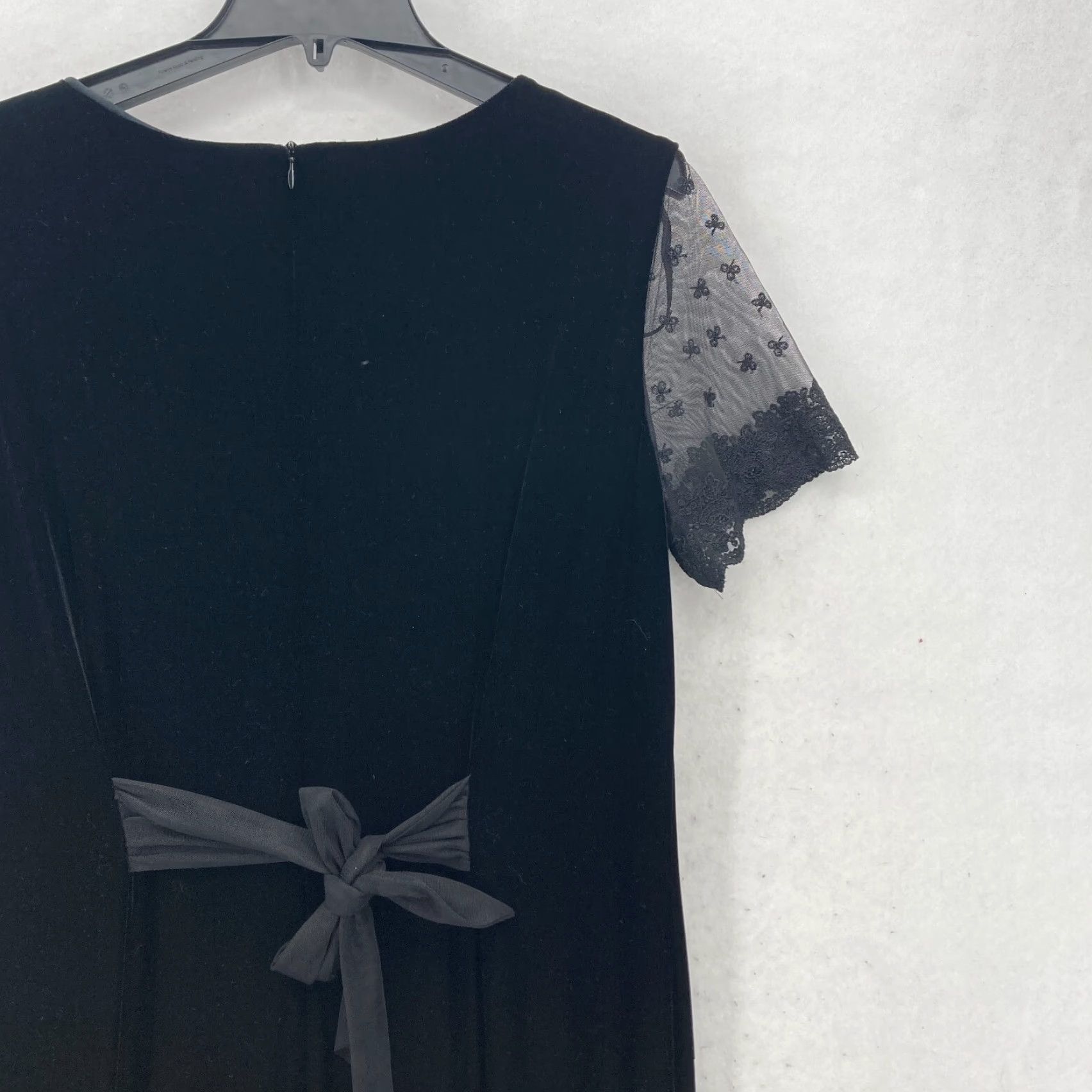 Vintage VINTAGE Robbie Bee Black Velvet Maxi Dress Sheer Lace Sleeves Sz 16 Whimsigoth Size XXL / US 16-18 / IT 52-54 - 7 Thumbnail