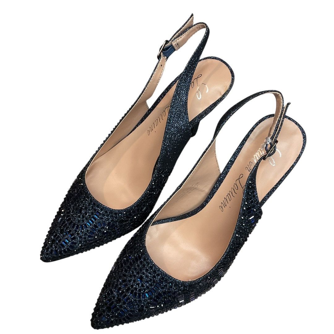 Other Lauren Lorraine Rhinestone Slingback Heels Navy Sz 8.5 NWB Size US 8.5 / IT 38.5 - 6 Thumbnail