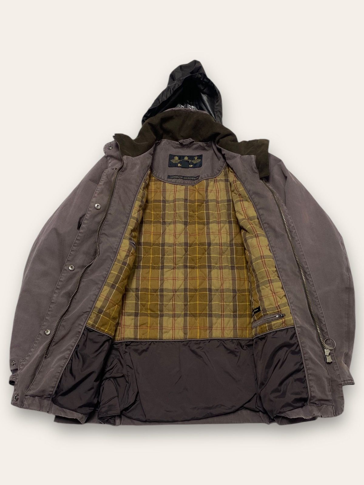 Barbour Vintage BARBOUR Faded Brown Hooded Shell Jacket Waterproof Size US M / EU 48-50 / 2 - 6 Thumbnail
