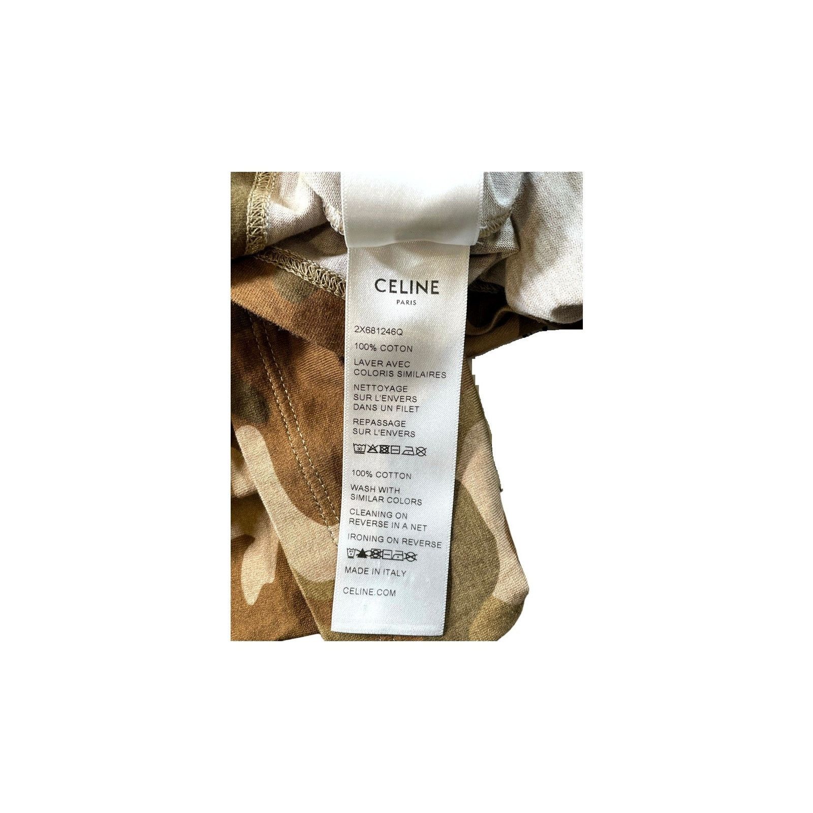 Celine Celine Desert Camo Core Logo Multicolor & White Tee Size US L / EU 52-54 / 3 - 6 Thumbnail