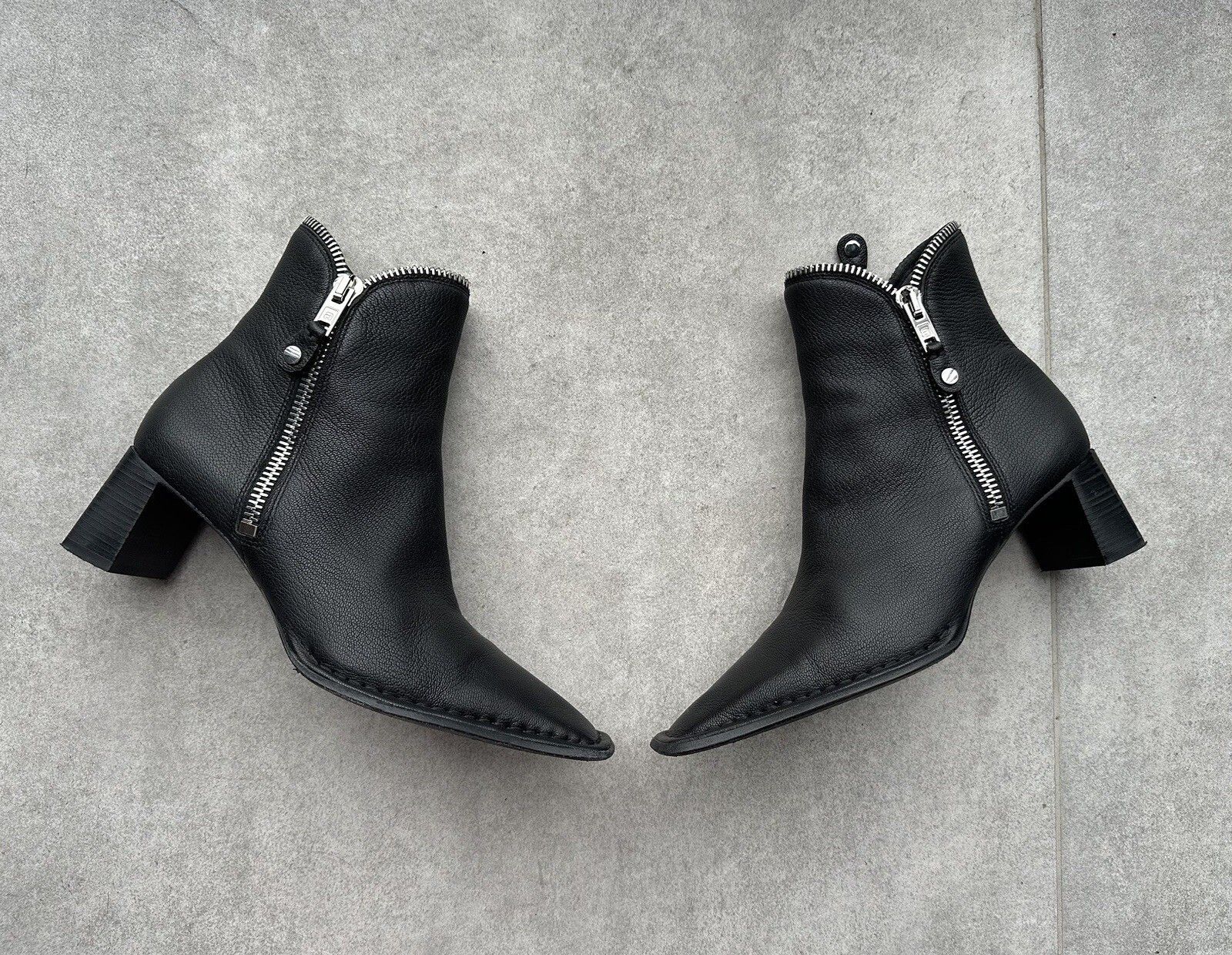 Alexander Wang Alexander Wang Lane Zip Leather Square Toe Ankle Heel Boots Size US 8 / IT 38 - 9 Thumbnail