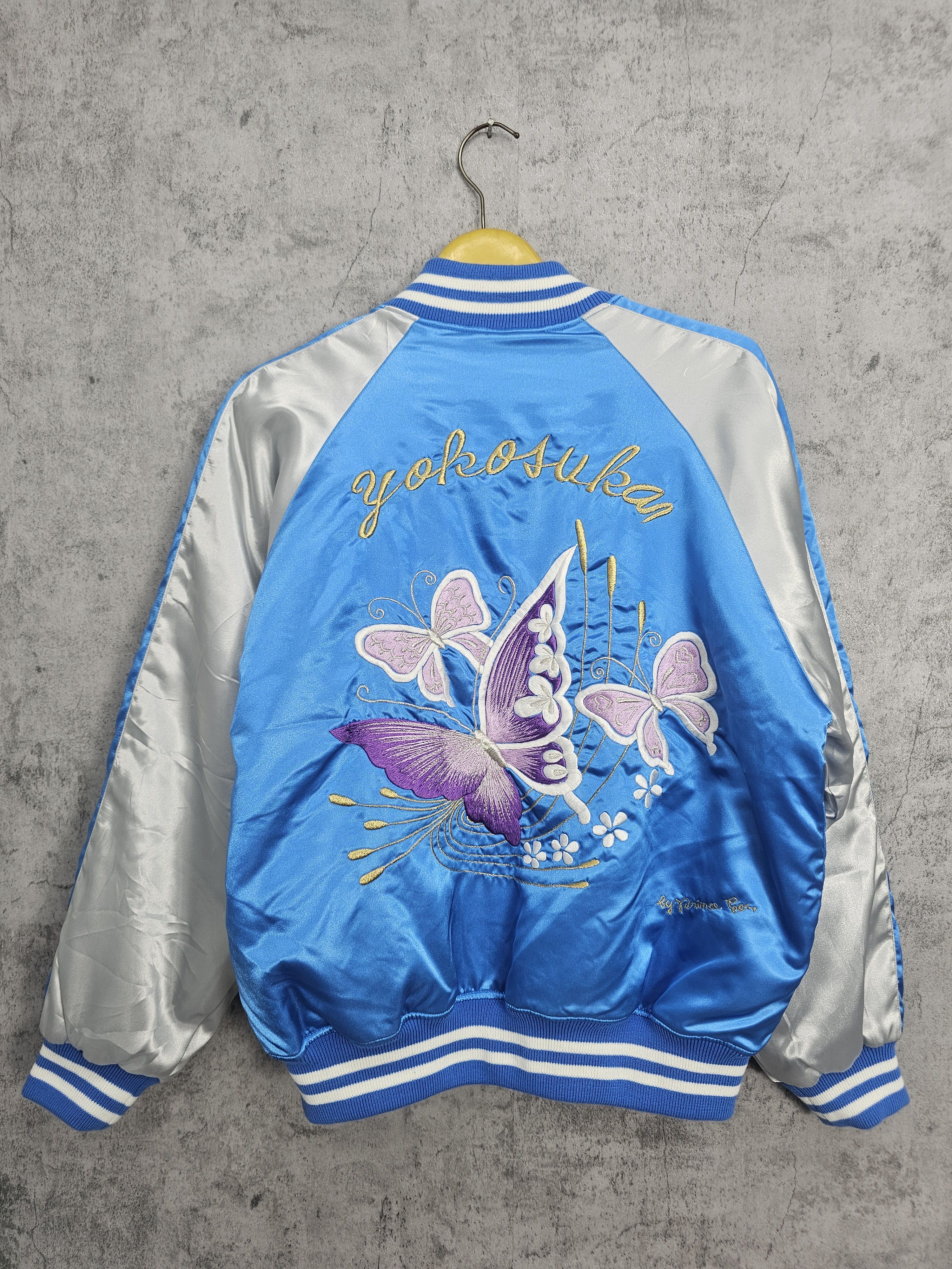 Other Sukajan Yokosuka Butterfly Embroider Varsity Jacket J0001 Size US M / EU 48-50 / 2 - 1 Thumbnail