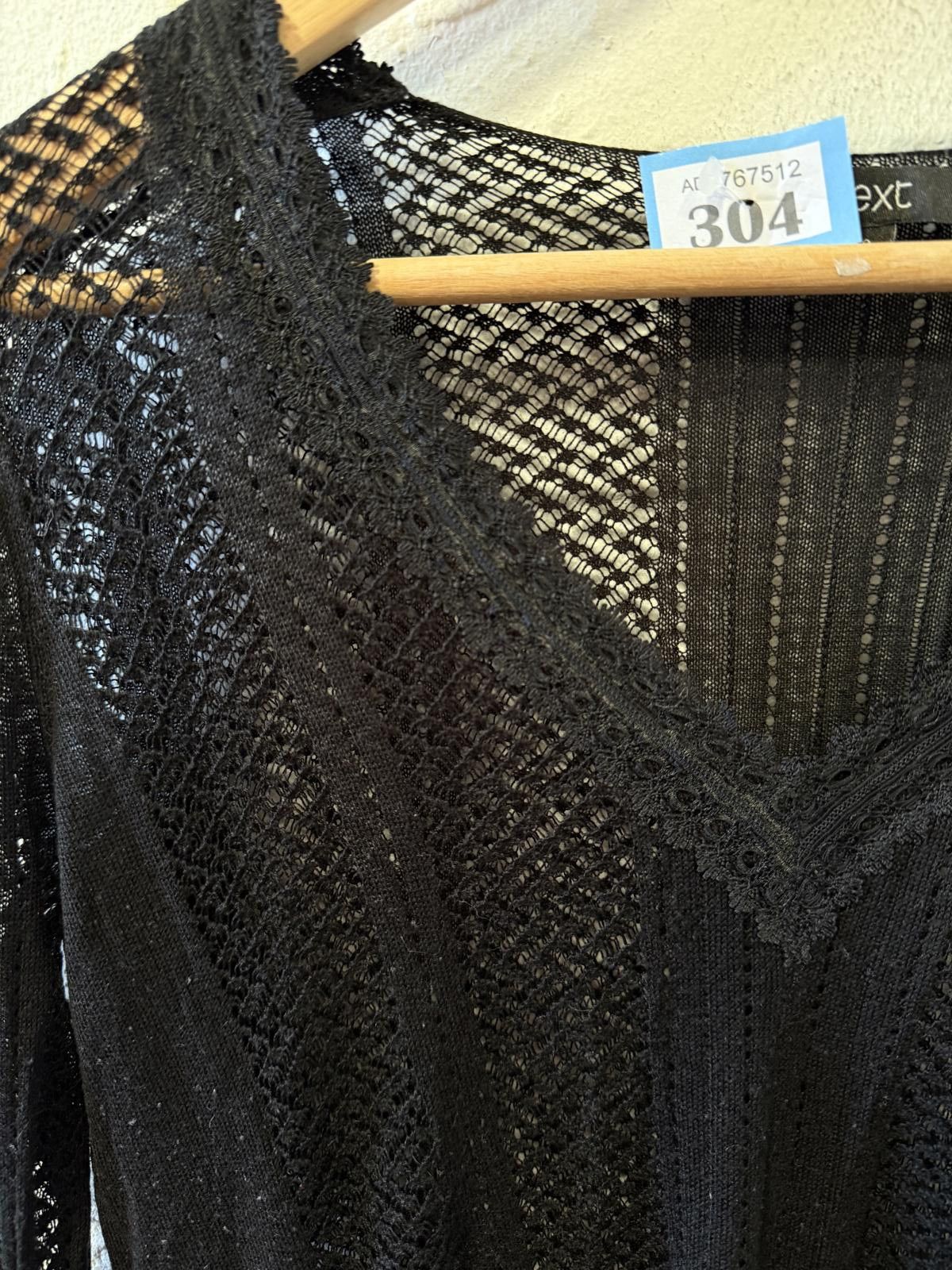 NEXT Next Black Long Sleeve Sheer Knit Top Size 8 Size S / US 4 / IT 40 - 4 Thumbnail
