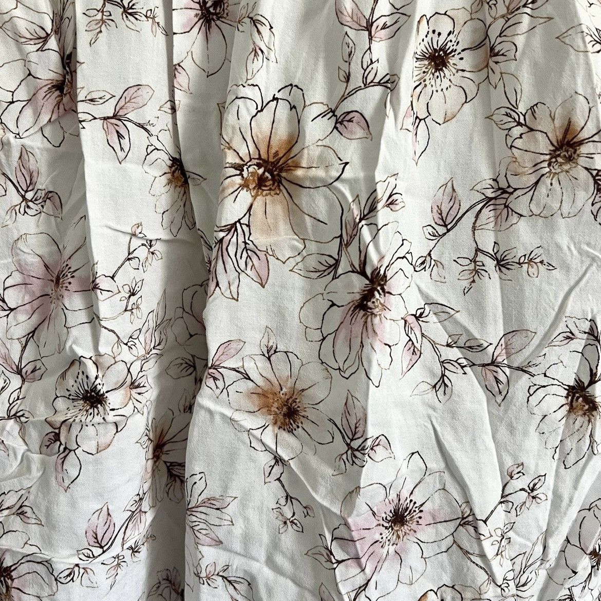 Forever 21 White Floral Print Scarf Tie Collar Top Forever 21 Women XS Size XS / US 0-2 / IT 36-38 - 4 Thumbnail