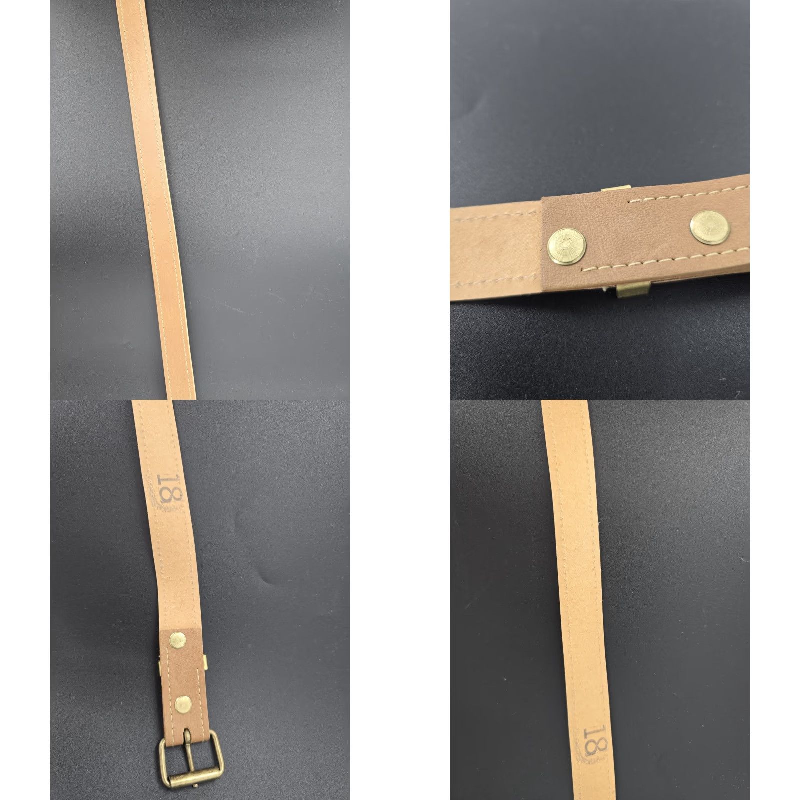 Vintage VINTAGE CHIC Leather Designer Waist Belt 38" Tan Brown Brass 90s Petite Boho Vintage Belt Womens Size ONE SIZE - 8 Thumbnail