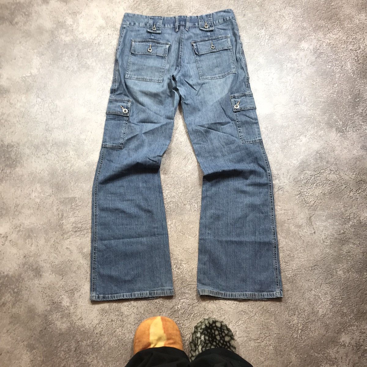 Vintage Y2K Baggy Distressed Cargo Pants Faded Blue Skate Graphic 28 Size 28" / US 6 / IT 42 - 6 Thumbnail